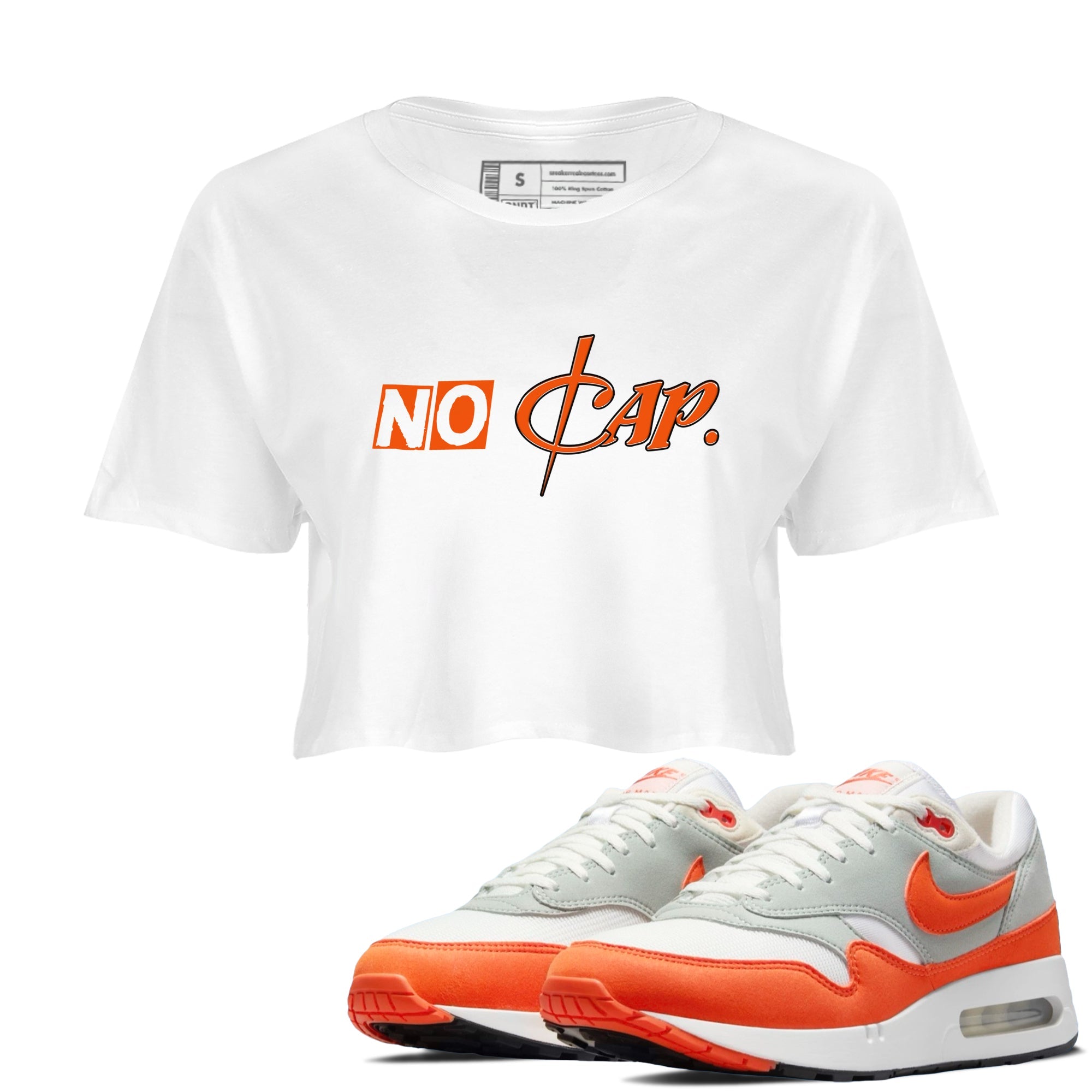 Air Max 1 OG '86 'Summit White and Cosmic Clay shirts to match jordans No Cap sneaker match tees Air Max 1 Cosmic Clay match shoes to clothes Drip Gear Zone unisex cotton White 1 crop tee