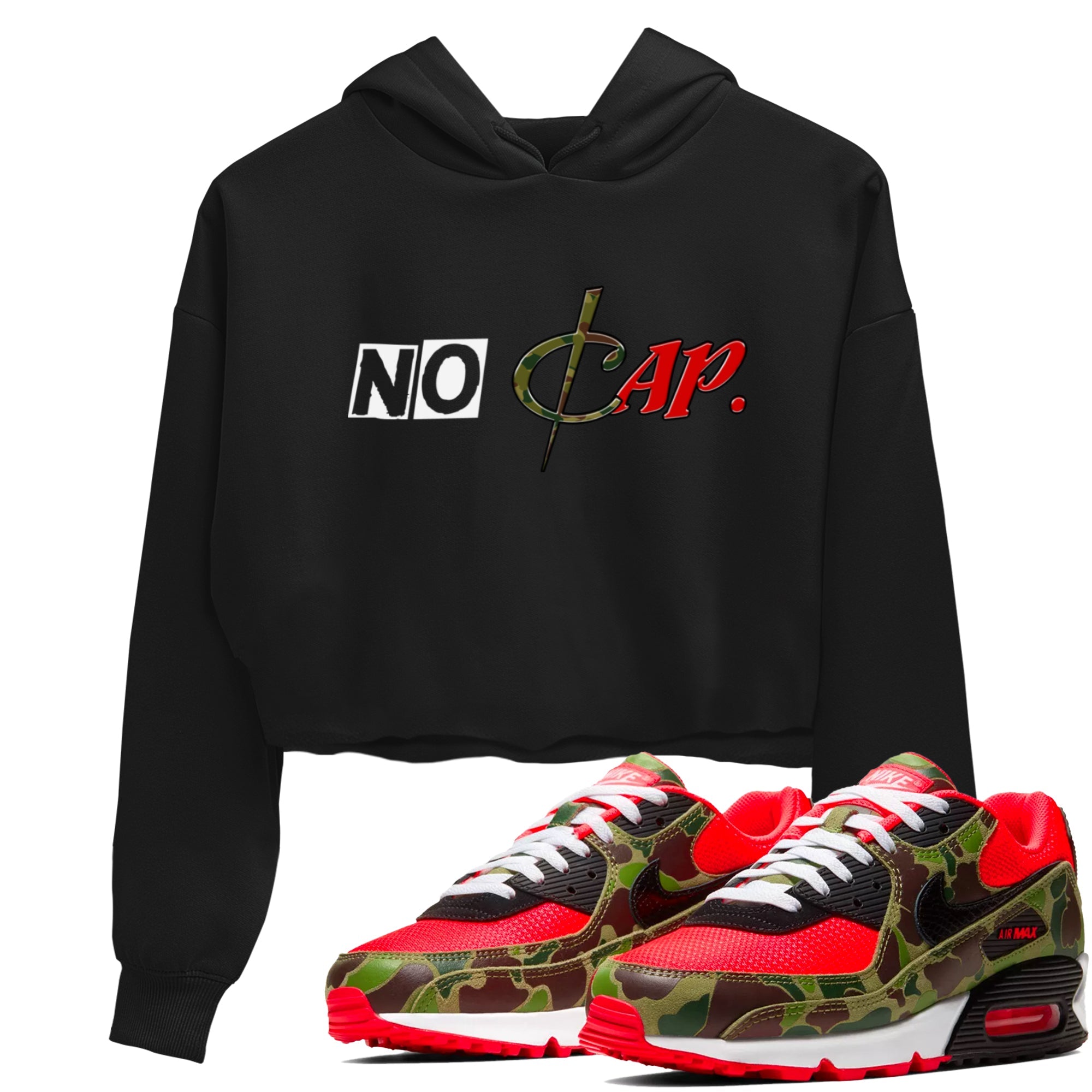 Air Max 90 Duck Camo shirts to match jordans No Cap sneaker match tees Air Max 90 Reverse Duck Camo match shoes to clothes Drip Gear Zone unisex cotton Black 1 crop tee