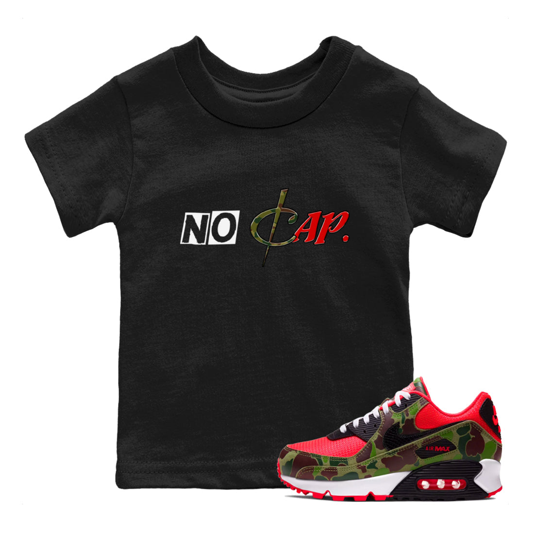 Air Max 90 Duck Camo shirts to match jordans No Cap sneaker match tees Air Max 90 Reverse Duck Camo match shoes to clothes Drip Gear Zone Youth Baby Black 1 tee