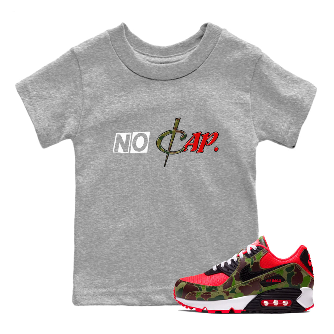 Air Max 90 Duck Camo shirts to match jordans No Cap sneaker match tees Air Max 90 Reverse Duck Camo match shoes to clothes Drip Gear Zone Youth Baby Heather Grey 1 tee