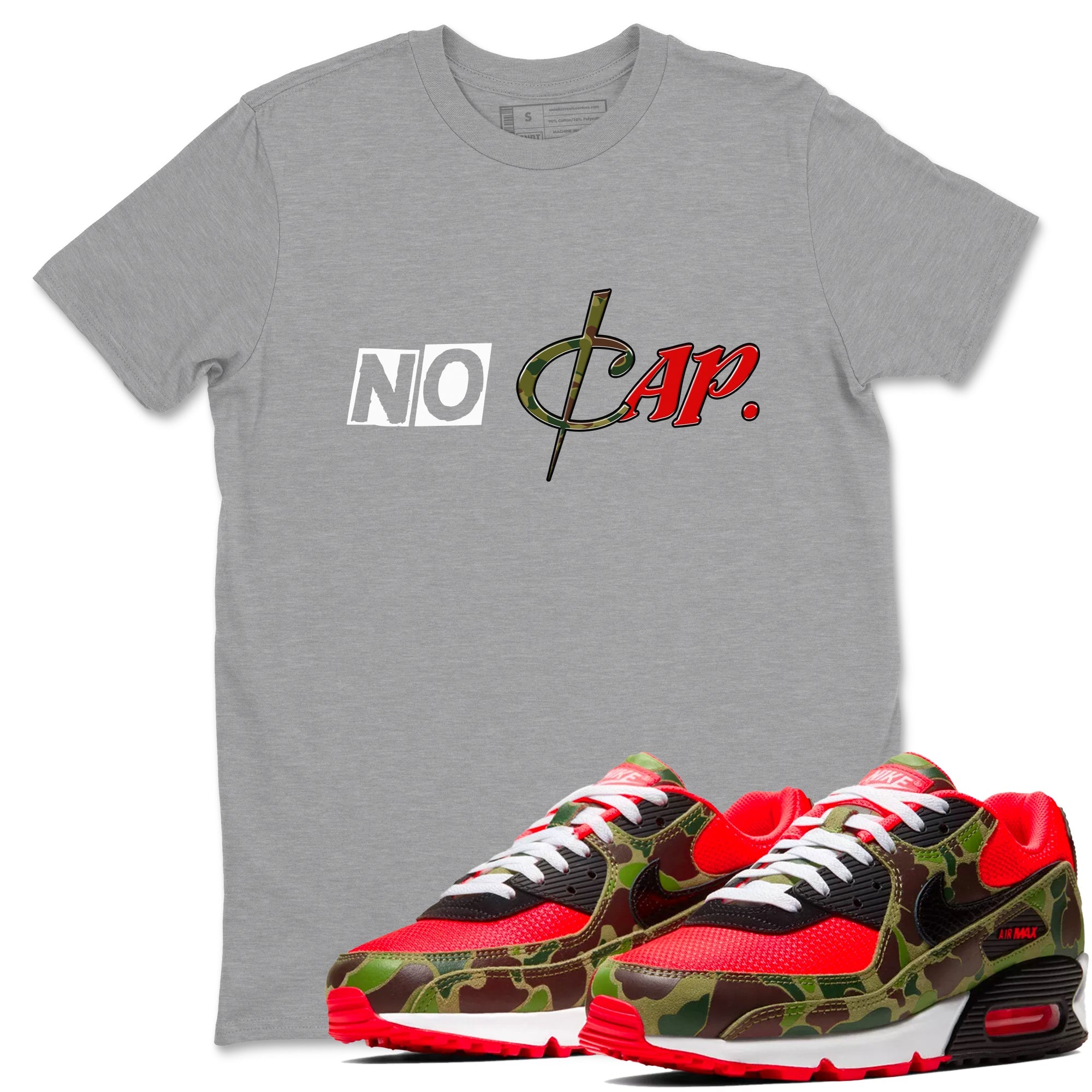 Air Max 90 Duck Camo shirts to match jordans No Cap sneaker match tees Air Max 90 Reverse Duck Camo match shoes to clothes Drip Gear Zone unisex cotton Heather Grey 1 shirts