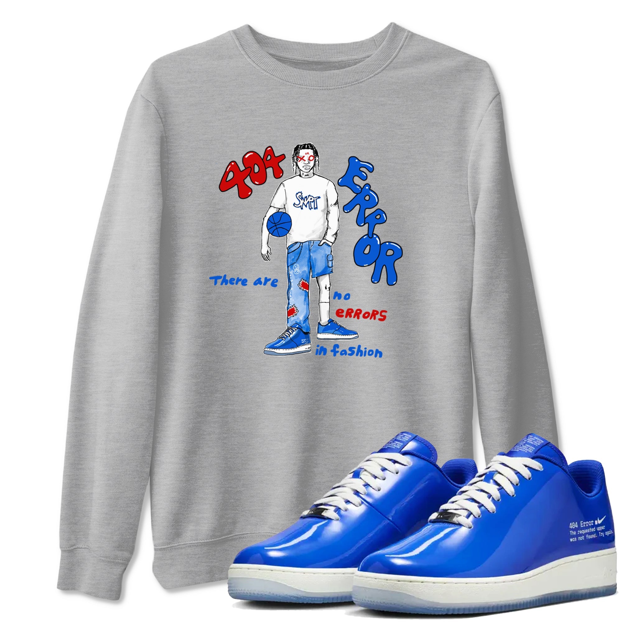 Air Force 1 404 Error shirt to match jordans No Errors In Fashion sneaker tees Air Force 1 404 Error Drip Gear Zone unisex cotton Heather Grey 1 crew neck shirt