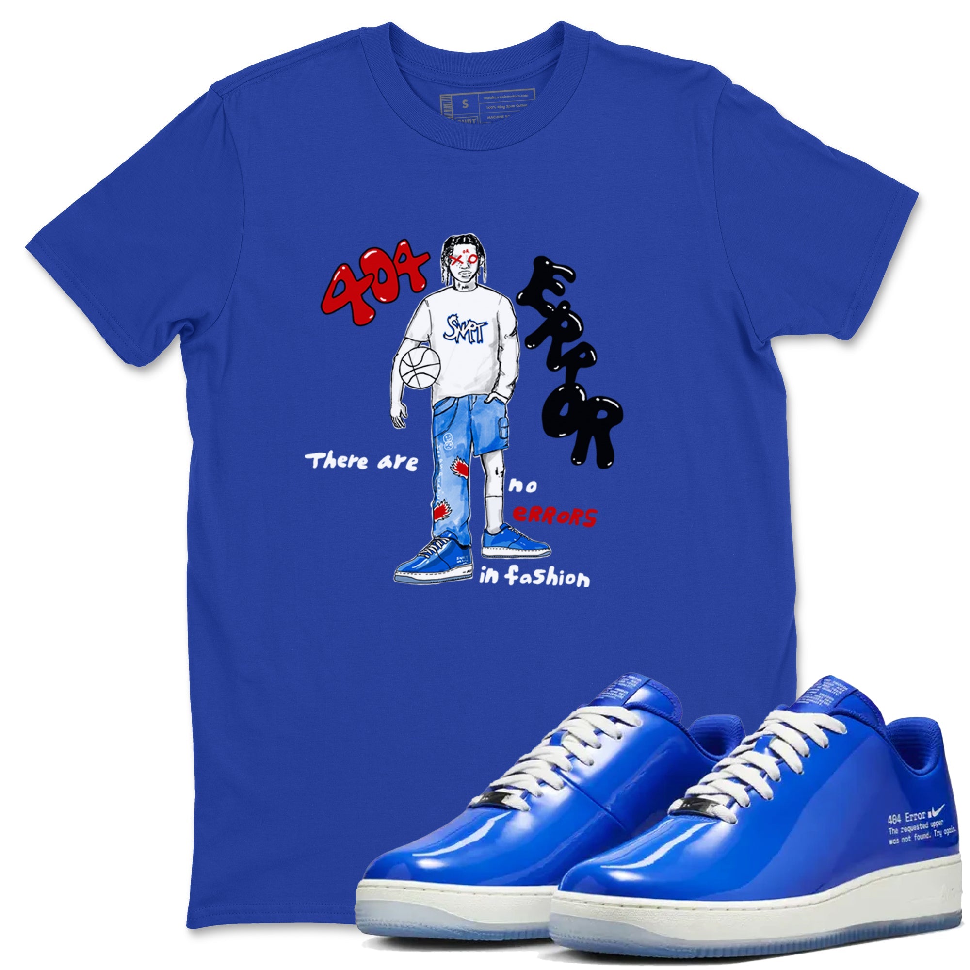 Air Force 1 404 Error shirt to match jordans No Errors In Fashion sneaker tees Air Force 1 404 Error Drip Gear Zone unisex cotton Royal Blue 1 crew neck shirt