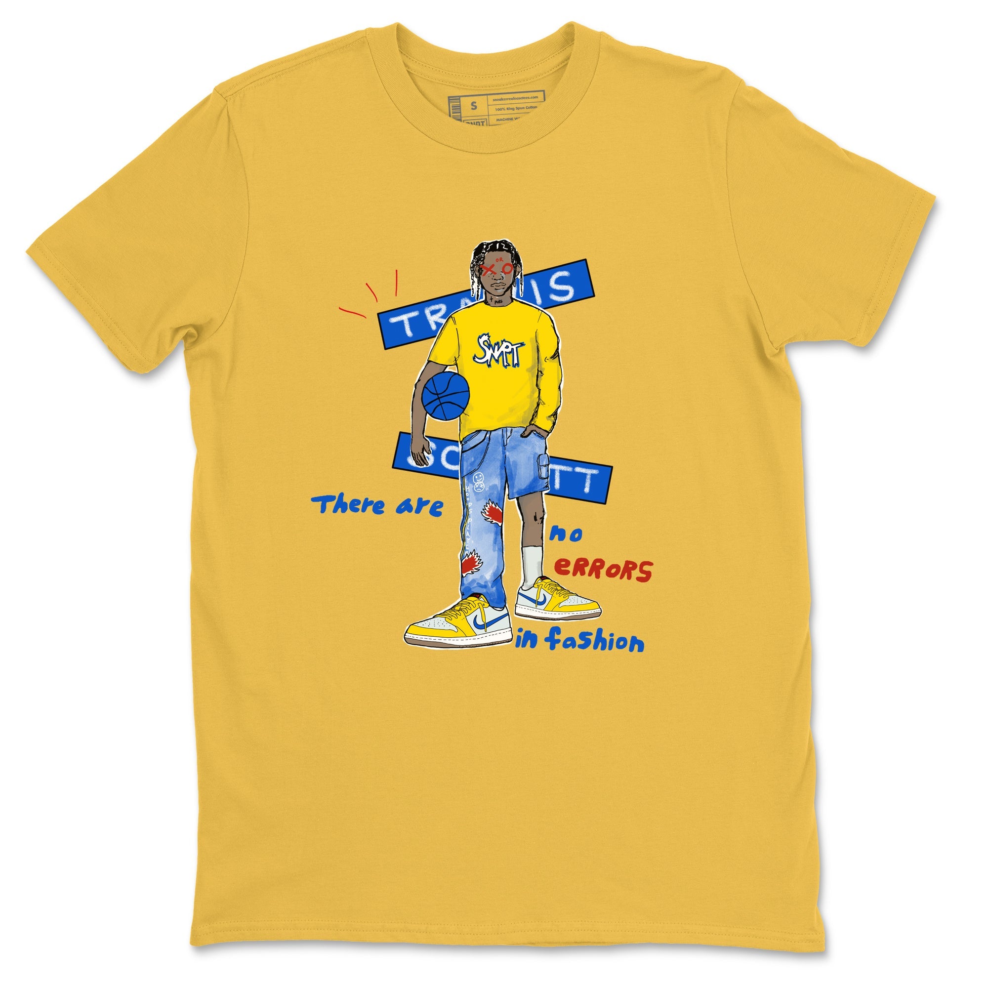 Air Jordan 1 Travis x Scott x Canary shirt to match jordans No Errors In Fashion sneaker tees Air Jordan 1 Travis Scott Canary Drip Gear Zone unisex cotton Daisy 2 crew neck shirt