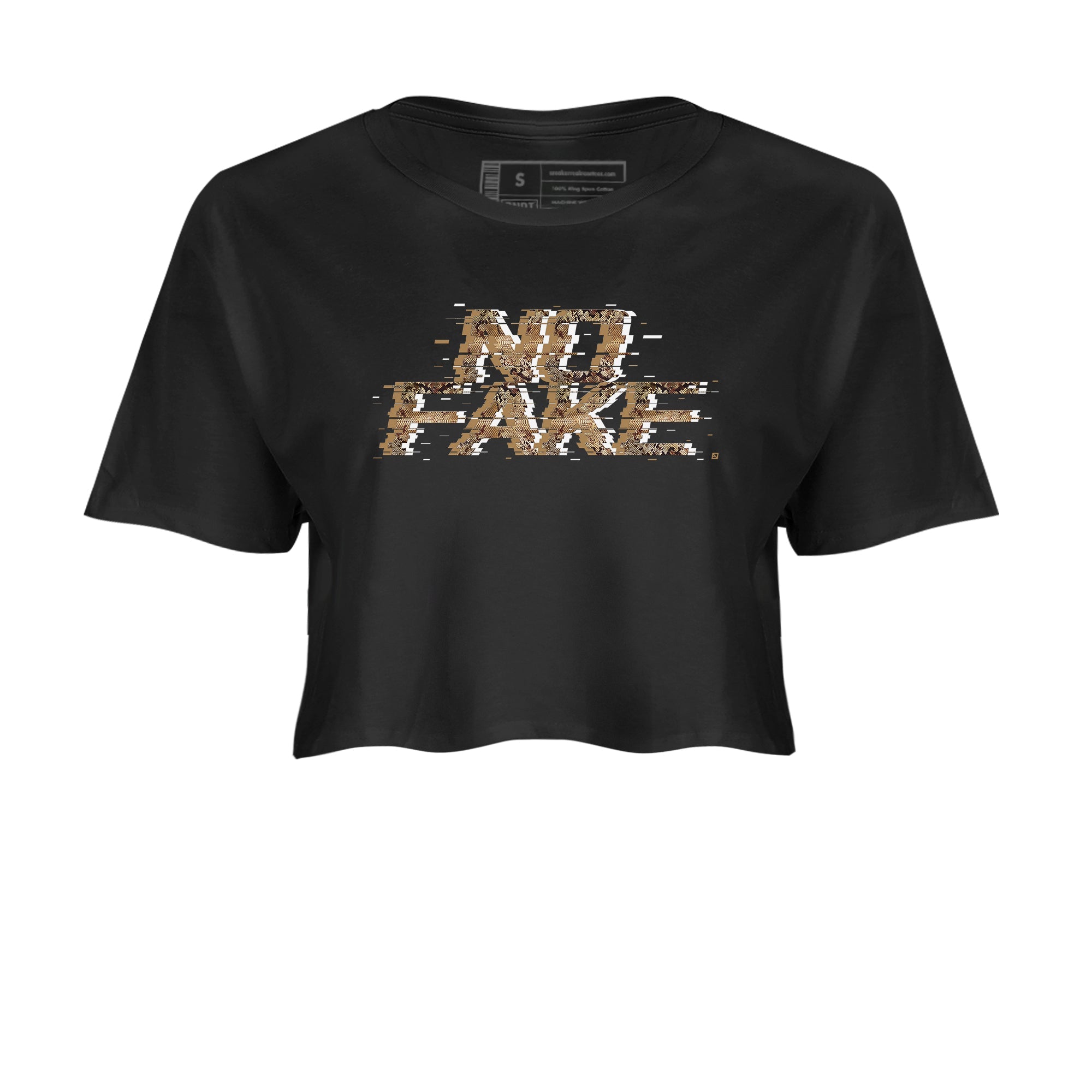 AF1 Ivory Snake shirt to match jordans No Fake Glitch sneaker tees Air Force 1 Ivory Snake Drip Gear Zone Black 2 crop length shirt