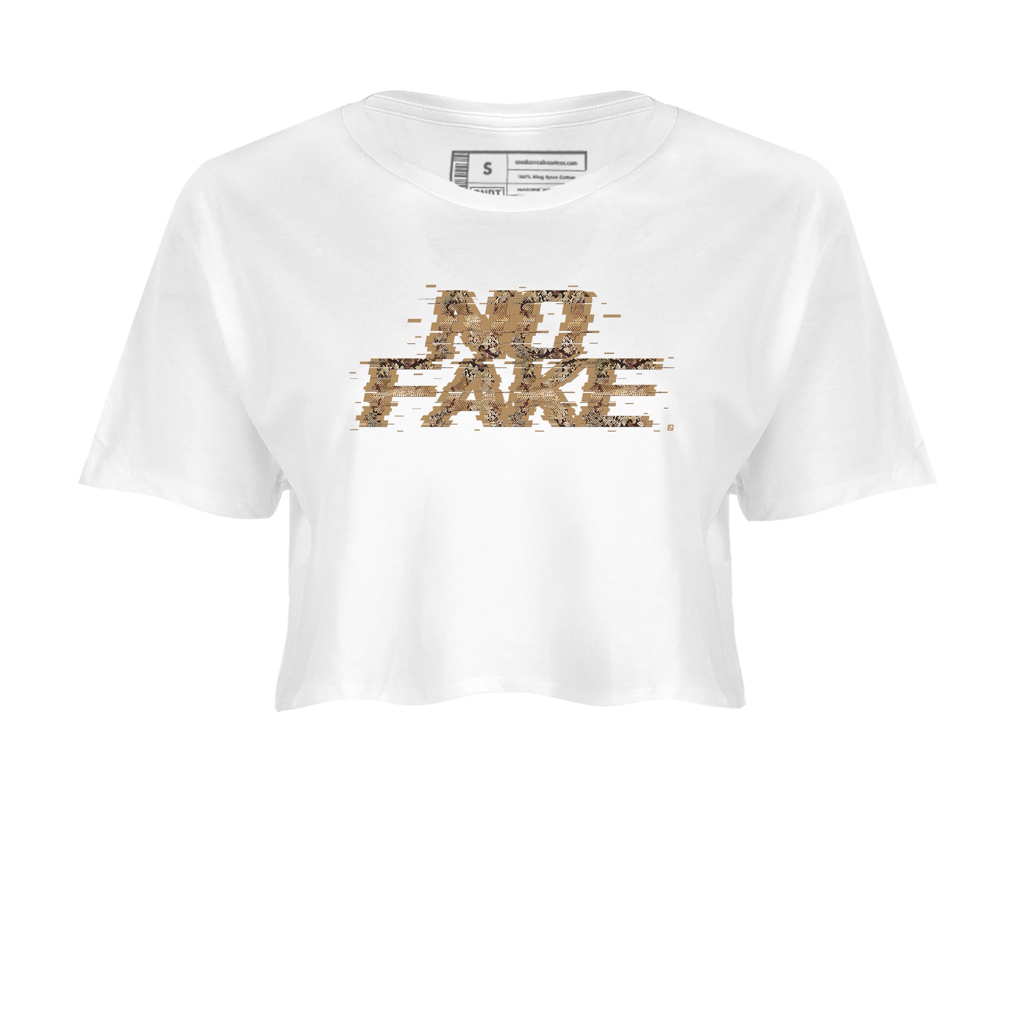 AF1 Ivory Snake shirt to match jordans No Fake Glitch sneaker tees Air Force 1 Ivory Snake Drip Gear Zone White 2 crop length shirt