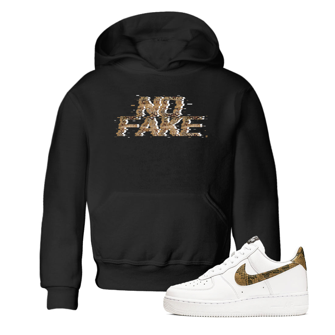 AF1 Ivory Snake shirt to match jordans No Fake Glitch sneaker tees Air Force 1 Ivory Snake Drip Gear Zone baby toddler Black 1 cotton Shirt