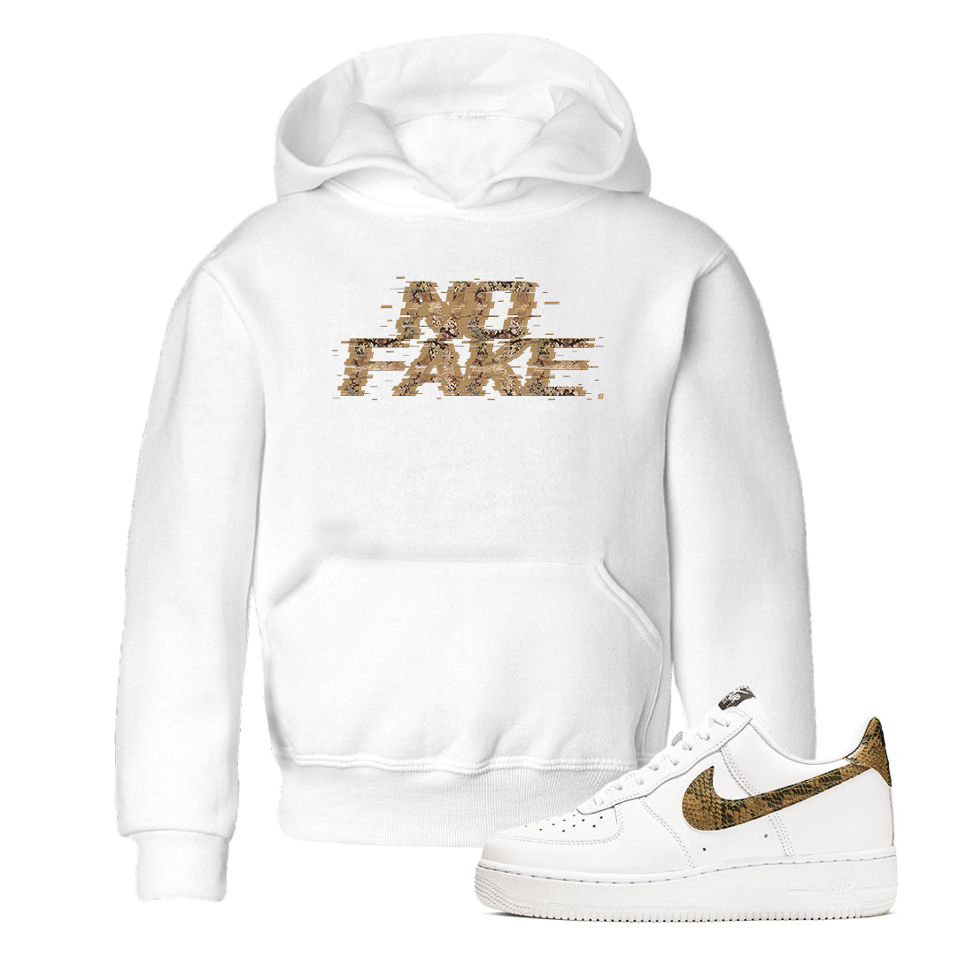 AF1 Ivory Snake shirt to match jordans No Fake Glitch sneaker tees Air Force 1 Ivory Snake Drip Gear Zone baby toddler White 1 cotton Shirt
