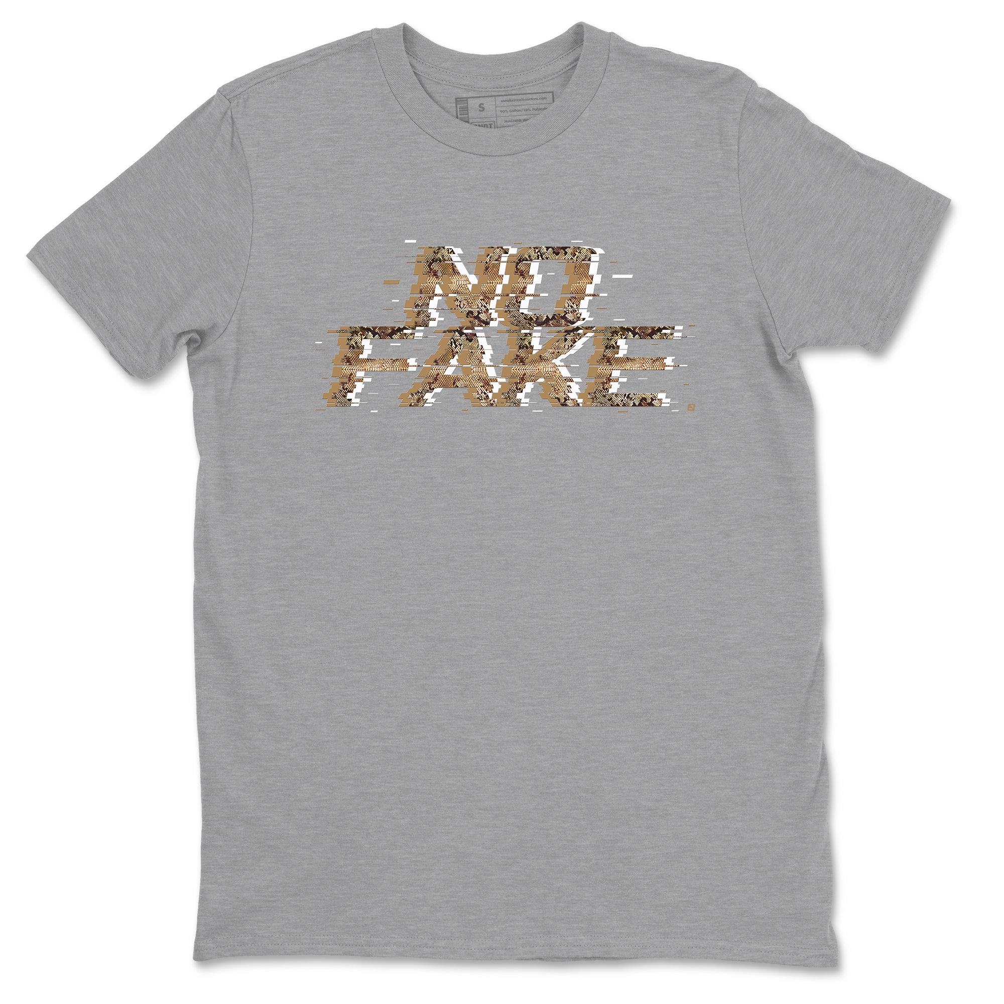 AF1 Ivory Snake shirt to match jordans No Fake Glitch sneaker tees Air Force 1 Ivory Snake Drip Gear Zone unisex cotton Heather Grey 2 crew neck shirt