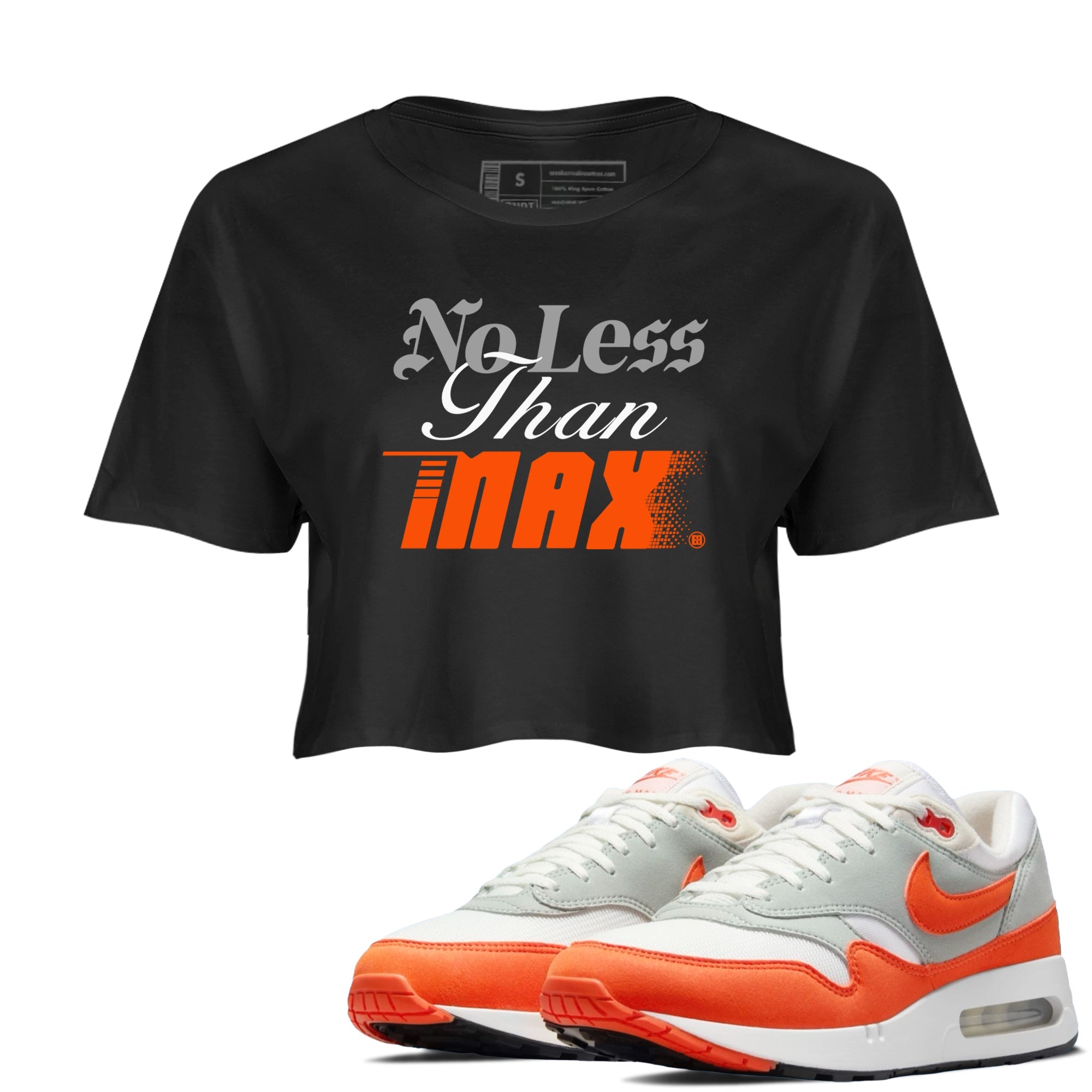 Air Max 1 OG '86 'Summit White and Cosmic Clay shirts to match jordans No Less Than Max sneaker match tees Air Max 1 Cosmic Clay match shoes to clothes Drip Gear Zone unisex cotton Black 1 crop tee