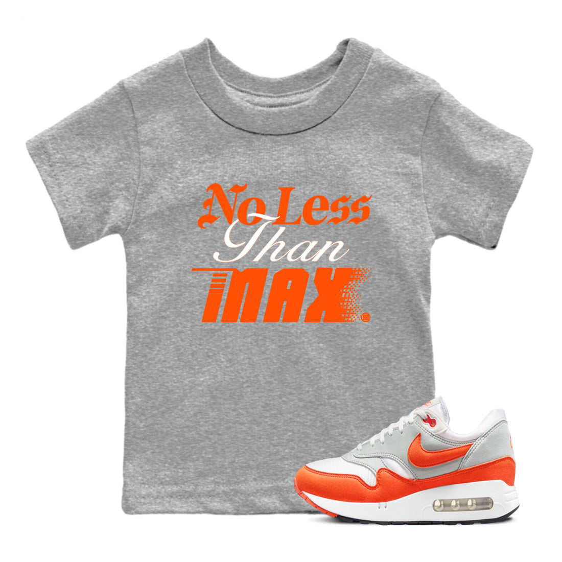Air Max 1 OG '86 'Summit White and Cosmic Clay shirts to match jordans No Less Than Max sneaker match tees Air Max 1 Cosmic Clay match shoes to clothes Drip Gear Zone Youth Baby Heather Grey 1 tee