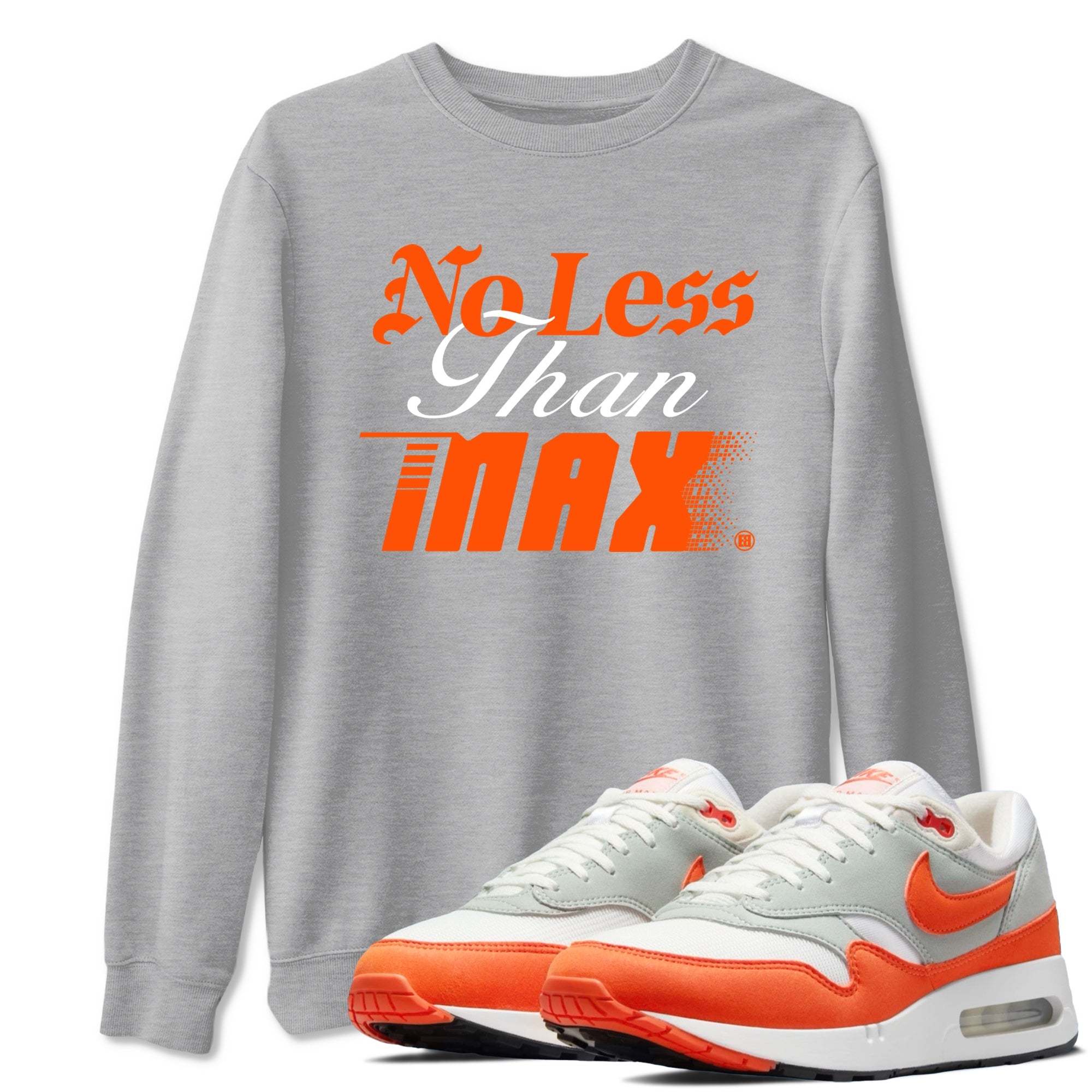 Air Max 1 OG '86 'Summit White and Cosmic Clay shirts to match jordans No Less Than Max sneaker match tees Air Max 1 Cosmic Clay match shoes to clothes Drip Gear Zone unisex cotton Heather Grey 1 shirts