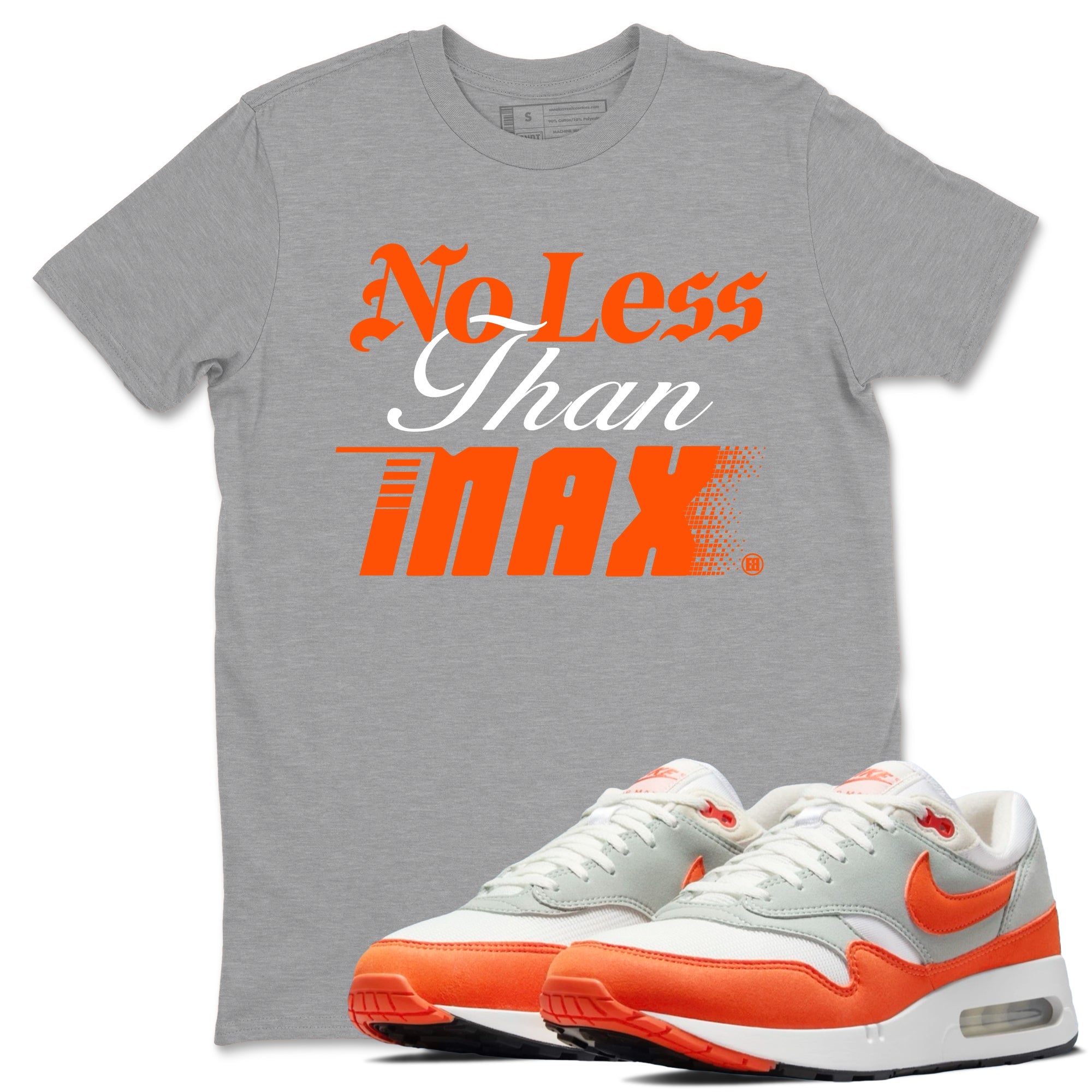 Air Max 1 OG '86 'Summit White and Cosmic Clay shirts to match jordans No Less Than Max sneaker match tees Air Max 1 Cosmic Clay match shoes to clothes Drip Gear Zone unisex cotton Heather Grey 1 shirts