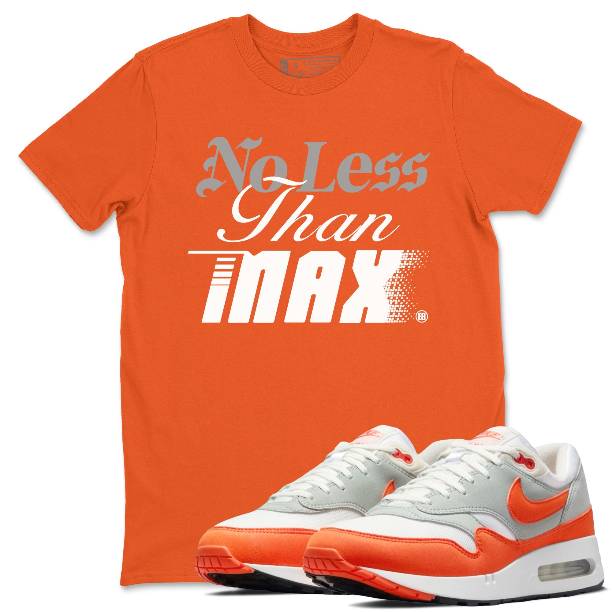 Air Max 1 OG '86 'Summit White and Cosmic Clay shirts to match jordans No Less Than Max sneaker match tees Air Max 1 Cosmic Clay match shoes to clothes Drip Gear Zone unisex cotton Orange 1 shirts