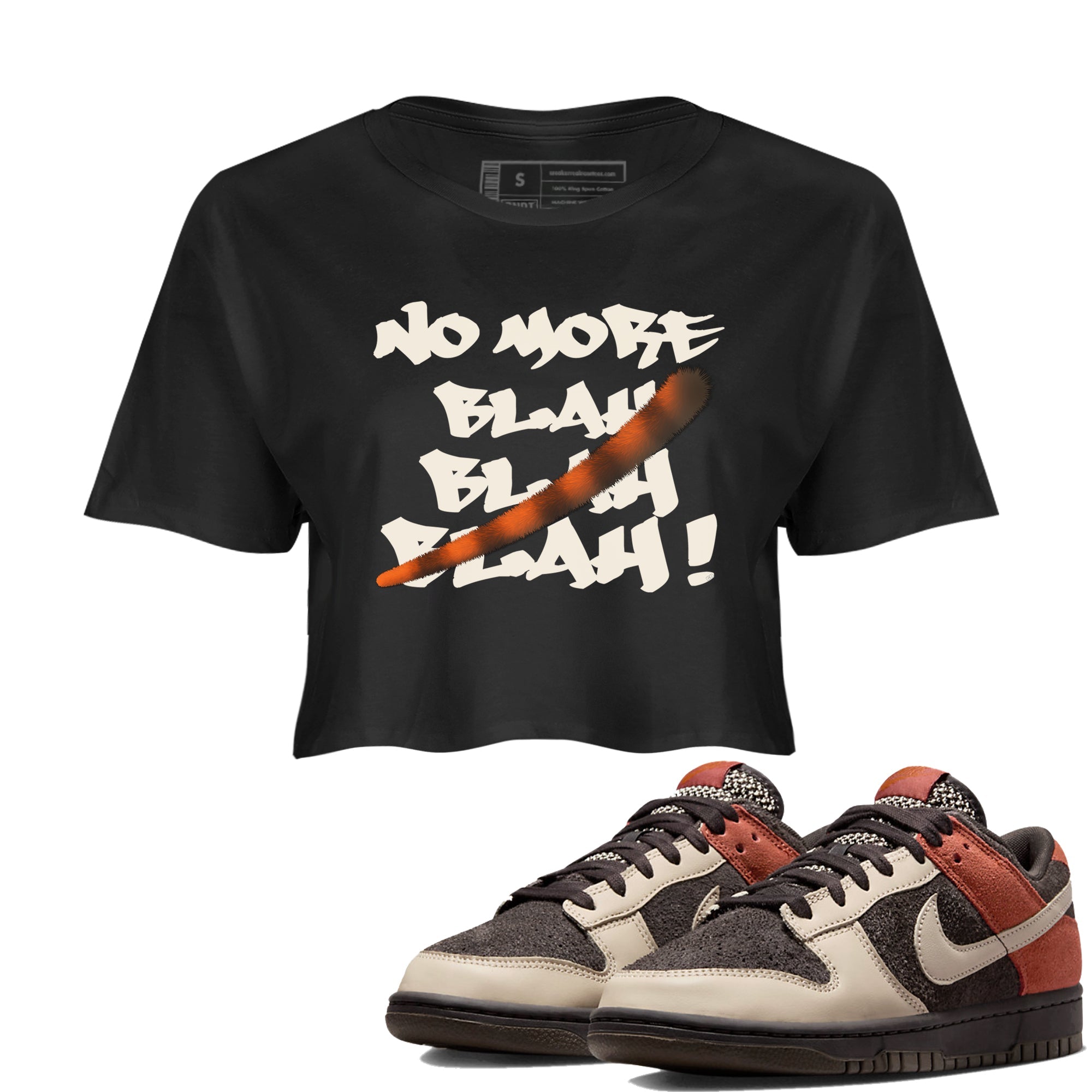 Dunk Low Red Panda shirt to match jordans No More Blah sneaker tees Dunks Red Panda Drip Gear Zone Sneaker Matching Clothing Brand Black 1 Crop T-Shirt