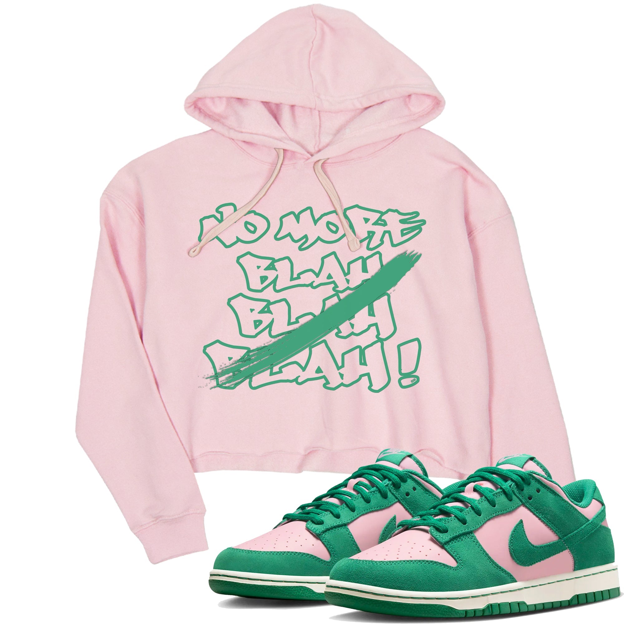 Dunk Medium Soft Pink Malachite shirt to match jordans No More Blah sneaker tees Dunk Medium Soft Pink Malachite Drip Gear Zone Pink 1 crop length shirt