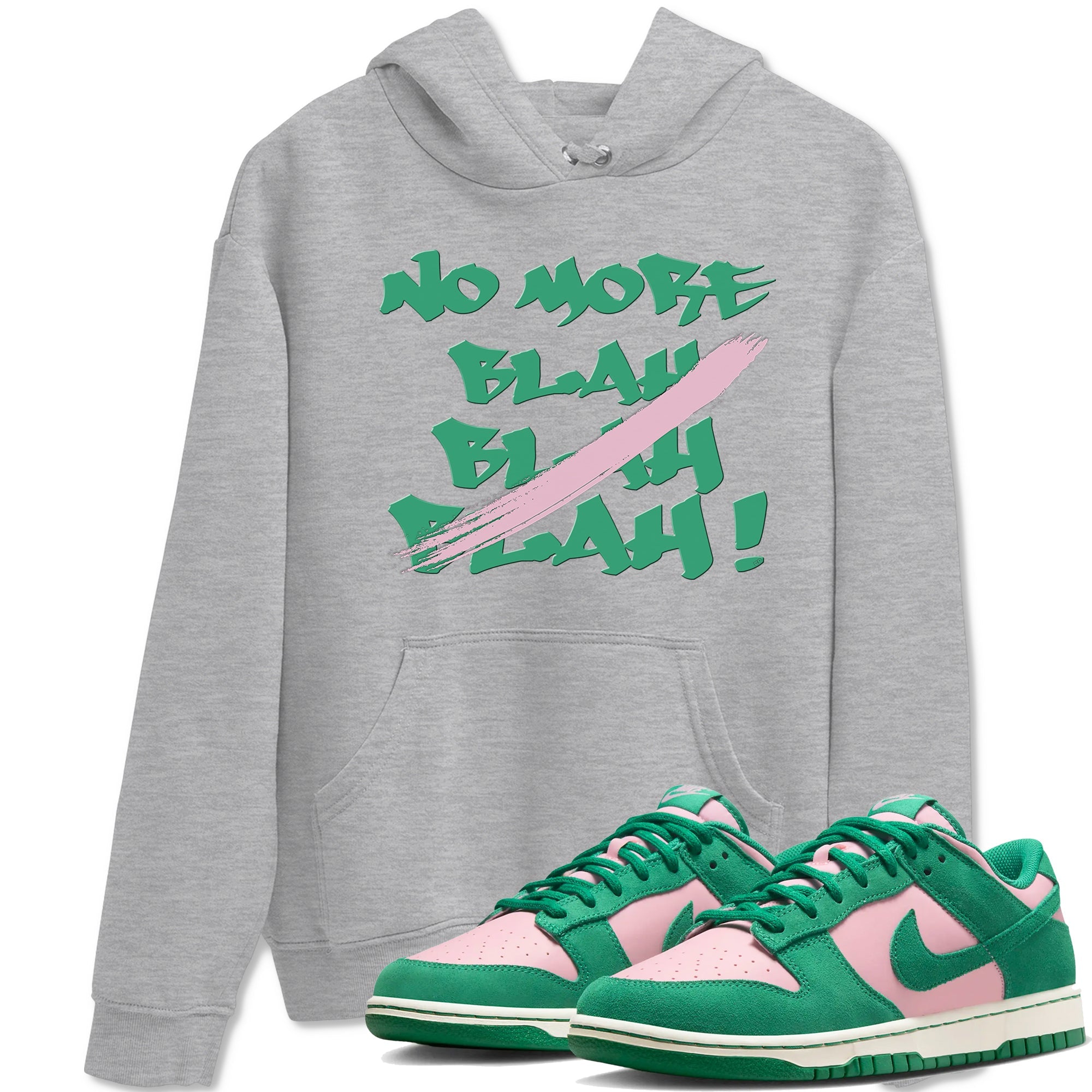 Dunk Medium Soft Pink Malachite shirt to match jordans No More Blah sneaker tees Dunk Medium Soft Pink Malachite Drip Gear Zone unisex cotton Heather Grey 1 crew neck shirt