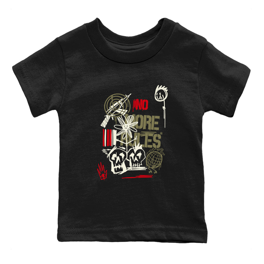 Air Jordan 1 x Travis Scott x Black Olive shirts to match jordans No More Rules sneaker match tees Air Jordan 1 Travis Scott Black Olive Drip Gear Zone streetwear brand Baby and Youth Black 2 cotton tee