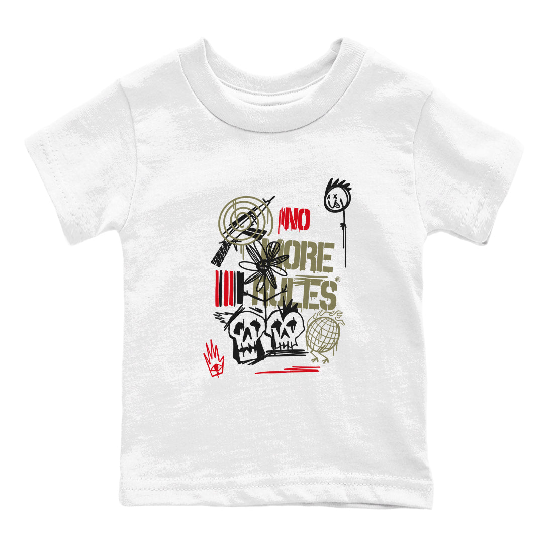 Air Jordan 1 x Travis Scott x Black Olive shirts to match jordans No More Rules sneaker match tees Air Jordan 1 Travis Scott Black Olive Drip Gear Zone streetwear brand Baby and Youth White 2 cotton tee