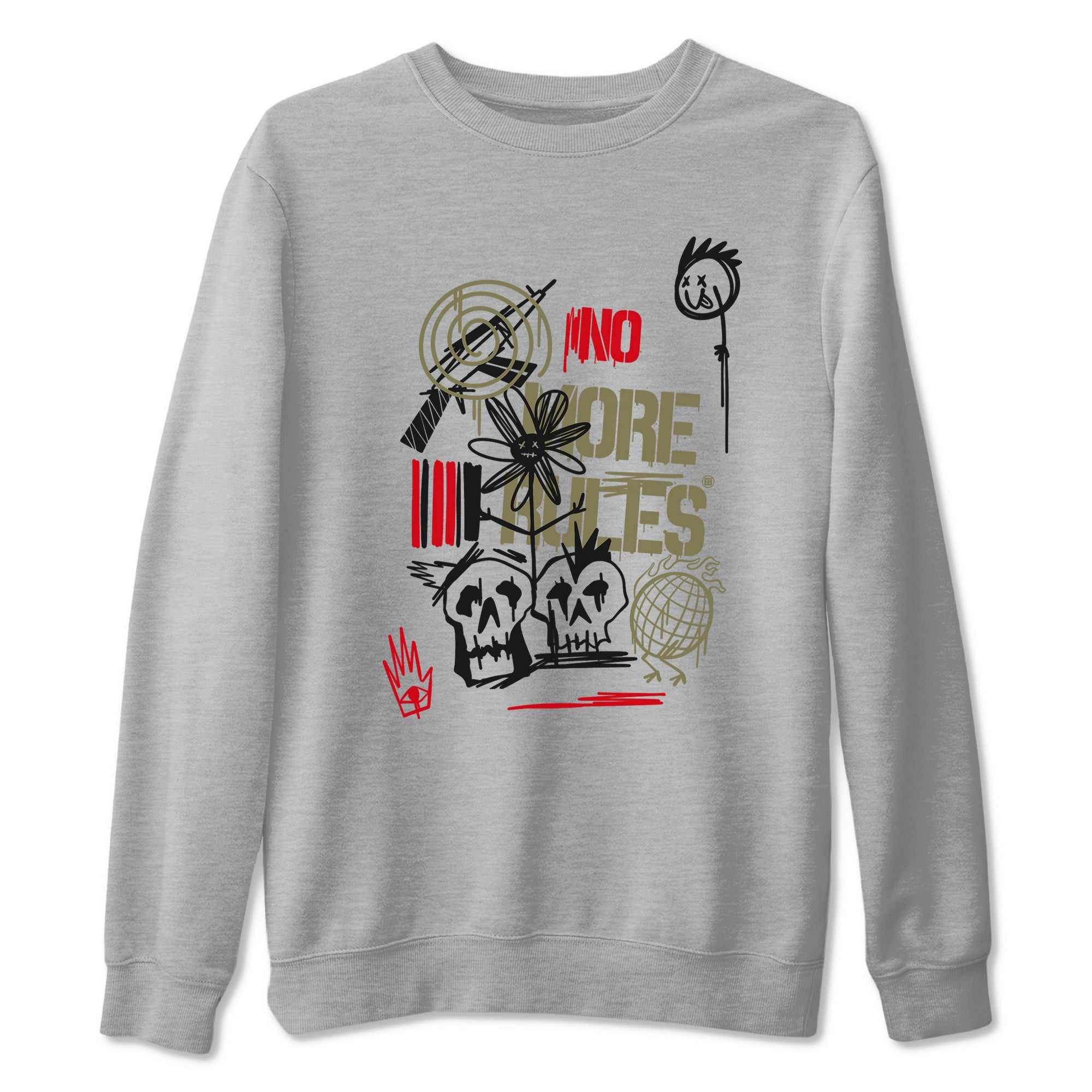 Air Jordan 1 x Travis Scott x Black Olive shirts to match jordans No More Rules sneaker match tees Air Jordan 1 Travis Scott Black Olive Drip Gear Zone streetwear brand Heather Grey 2 unisex cotton tee