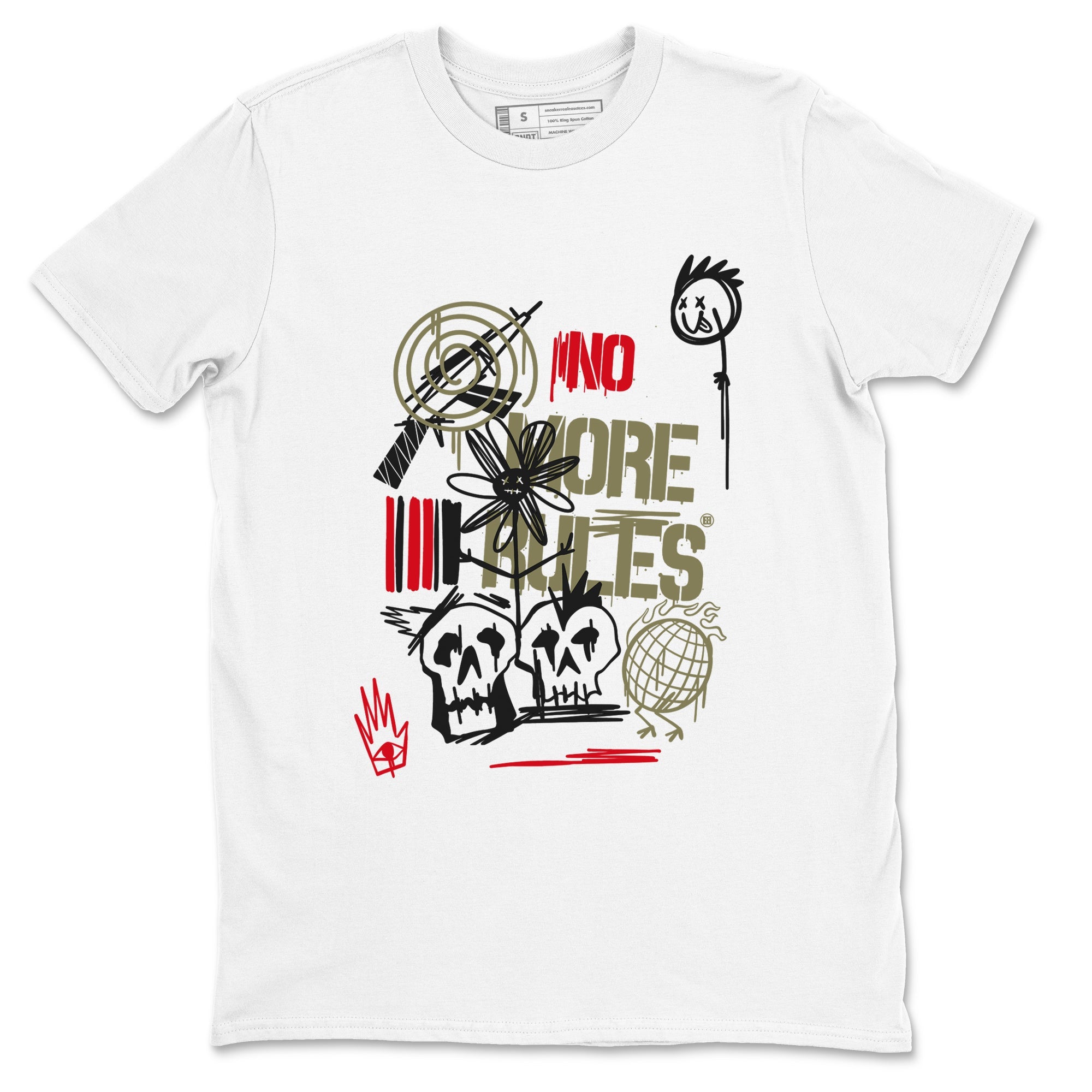 Air Jordan 1 x Travis Scott x Black Olive shirts to match jordans No More Rules sneaker match tees Air Jordan 1 Travis Scott Black Olive Drip Gear Zone streetwear brand White 2 unisex cotton tee