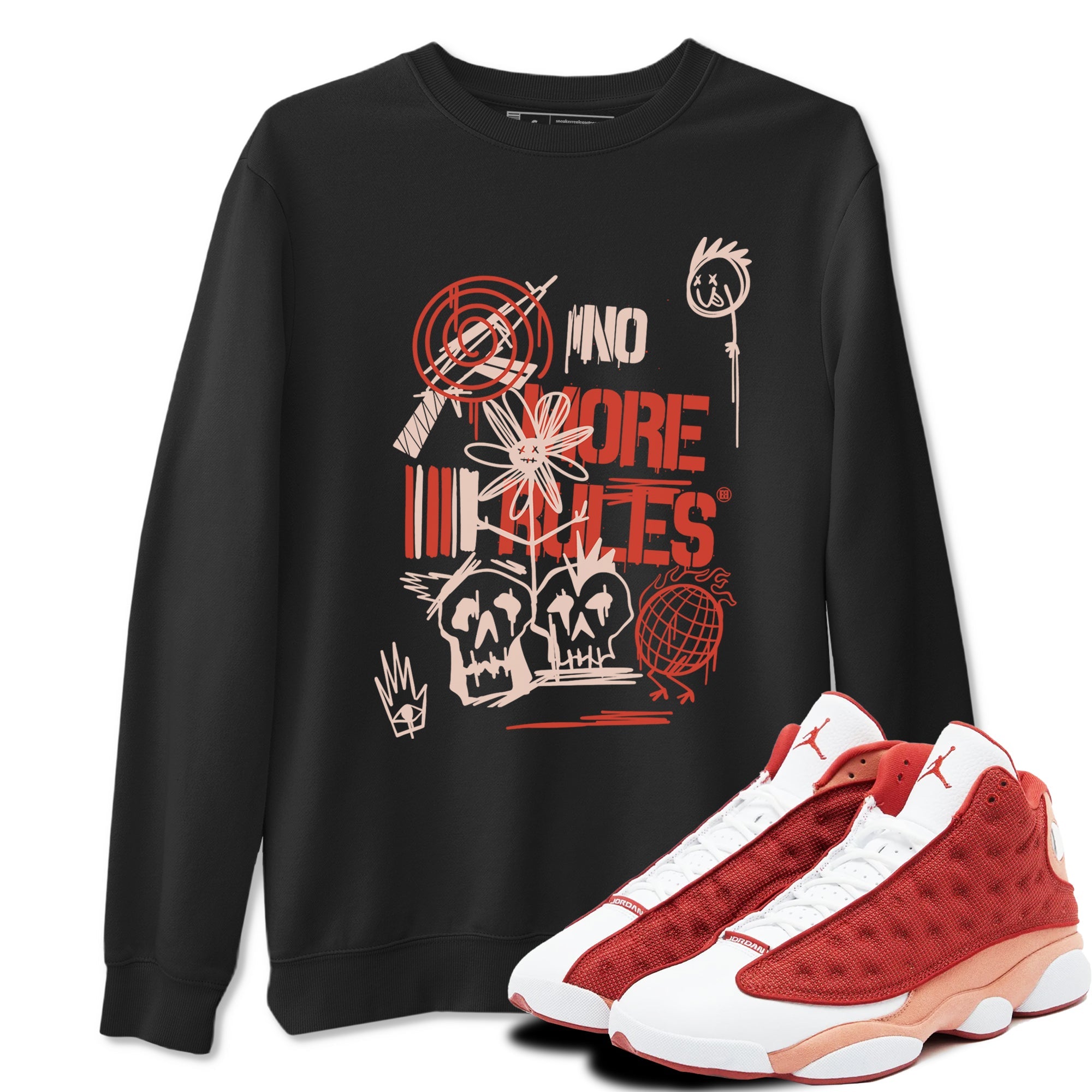 Air Jordan 13 Dune Red shirts to match jordans No More Rules sneaker match tees Air Jordan 13 Dune Red Drip Gear Zone streetwear brand Black 1 unisex cotton tee
