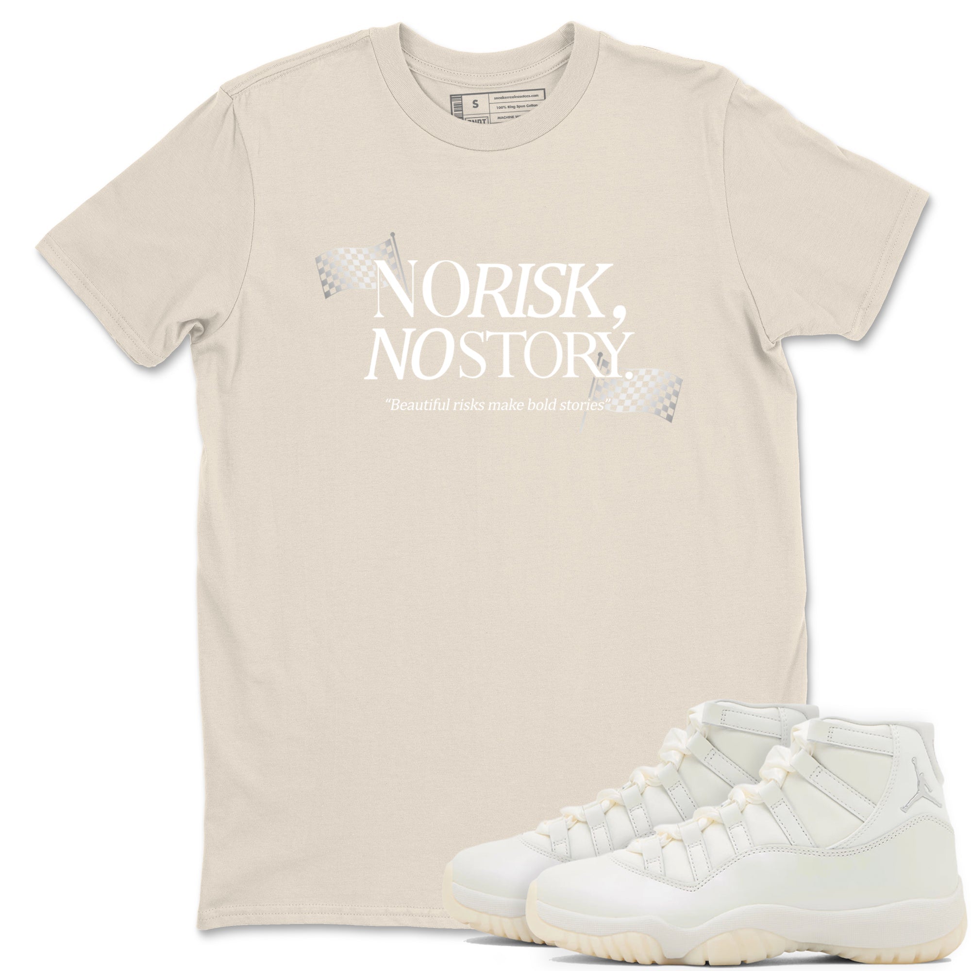 11s Grand Finale Sneaker match tees  Sneaker Tees To Match Jordan 11 Grand Finale Sneakers  No Risk No Story Graphic Tee Natural 1