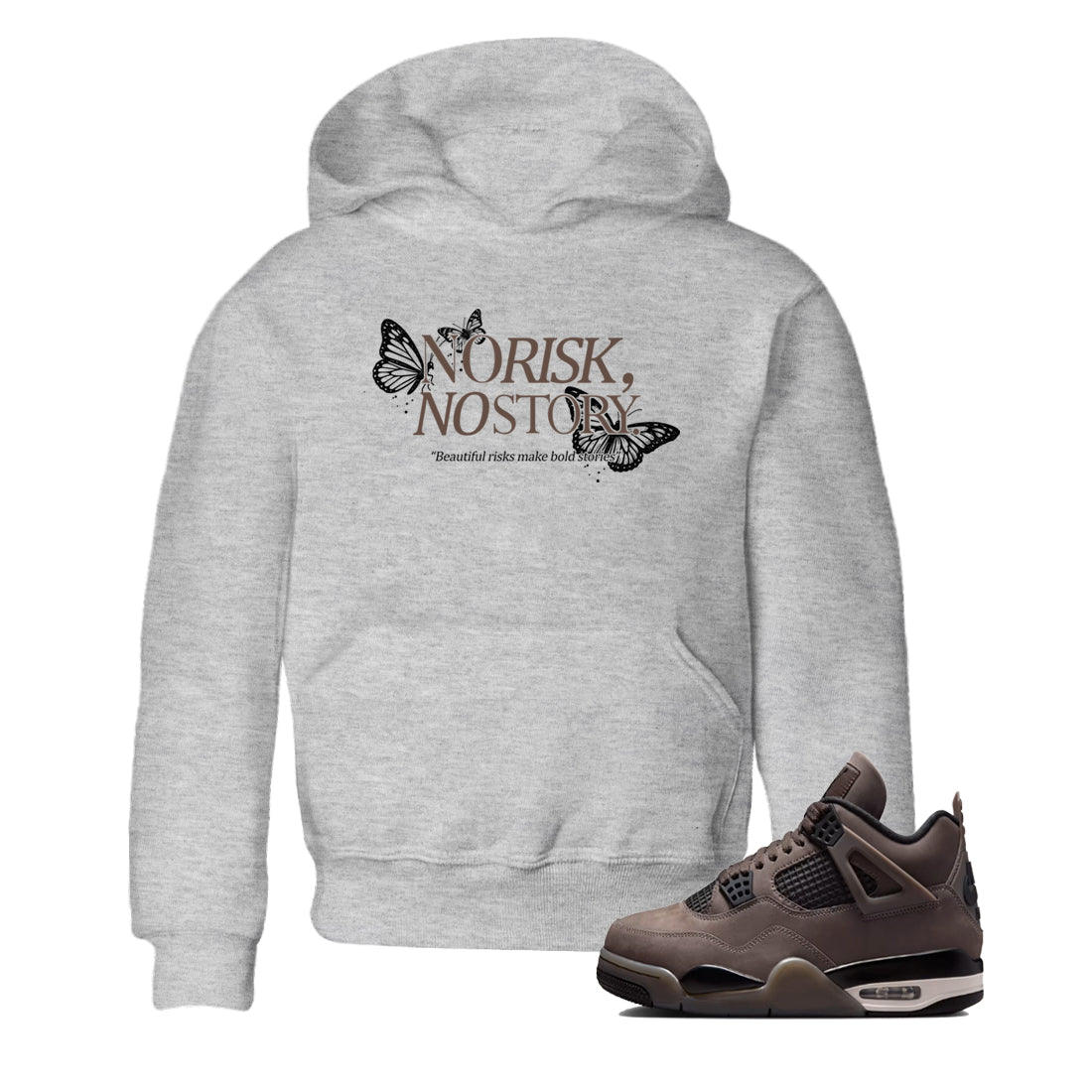 Sneaker match tees  Sneaker Tees To Match Air Jordan 4 Cave Stone Shoes  No Risk No Story Kids T-Shirt Heather Grey 1