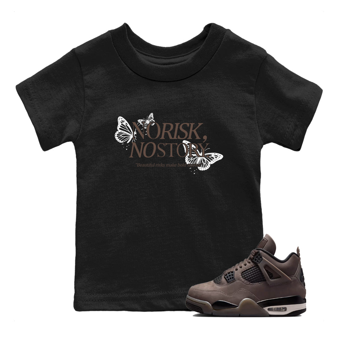 Sneaker match tees  Sneaker Tees To Match Air Jordan 4 Cave Stone Shoes  No Risk No Story Kids T-Shirt Black 1