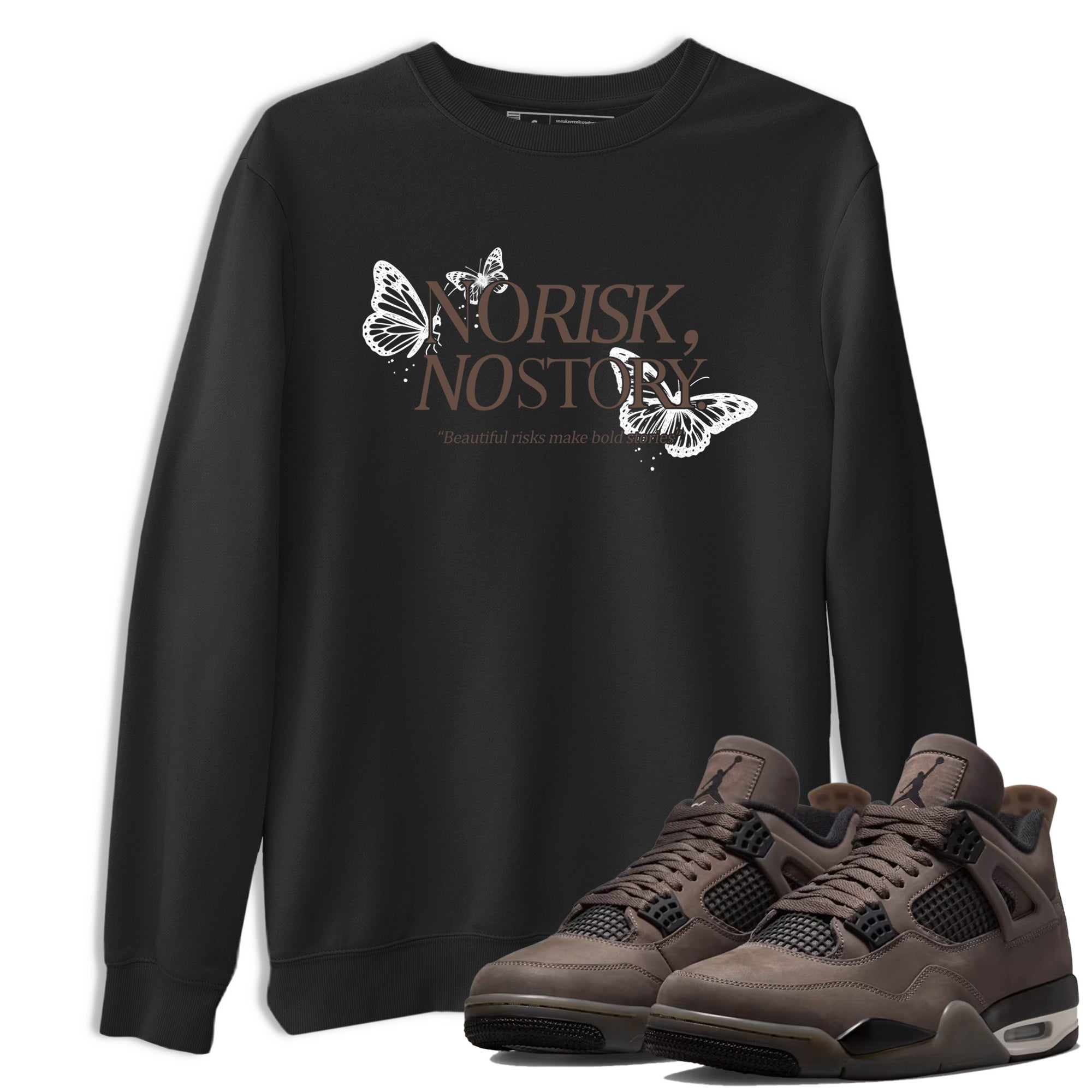Sneaker match tees  Sneaker Tees To Match Air Jordan 4 Cave Stone Shoes  No Risk No Story Tee Black 1