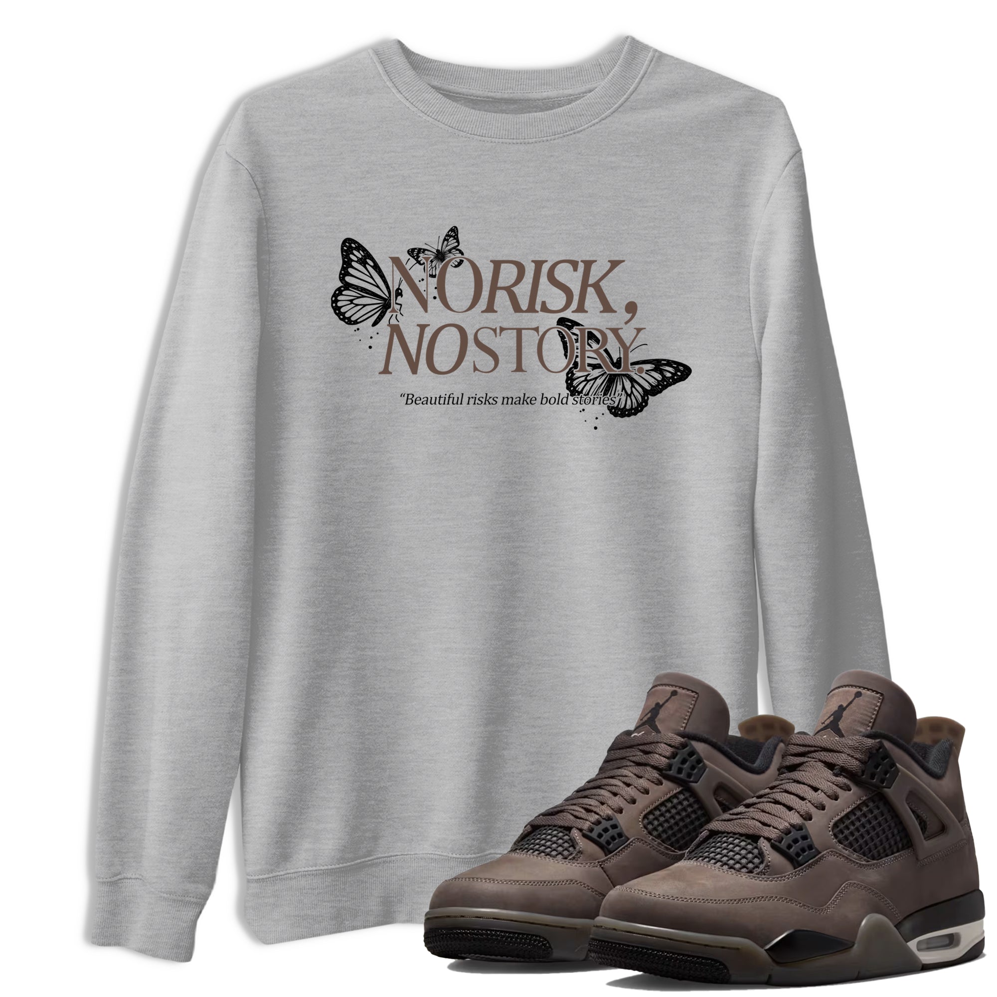 Sneaker match tees  Sneaker Tees To Match Air Jordan 4 Cave Stone Shoes  No Risk No Story Tee Heather Grey 1