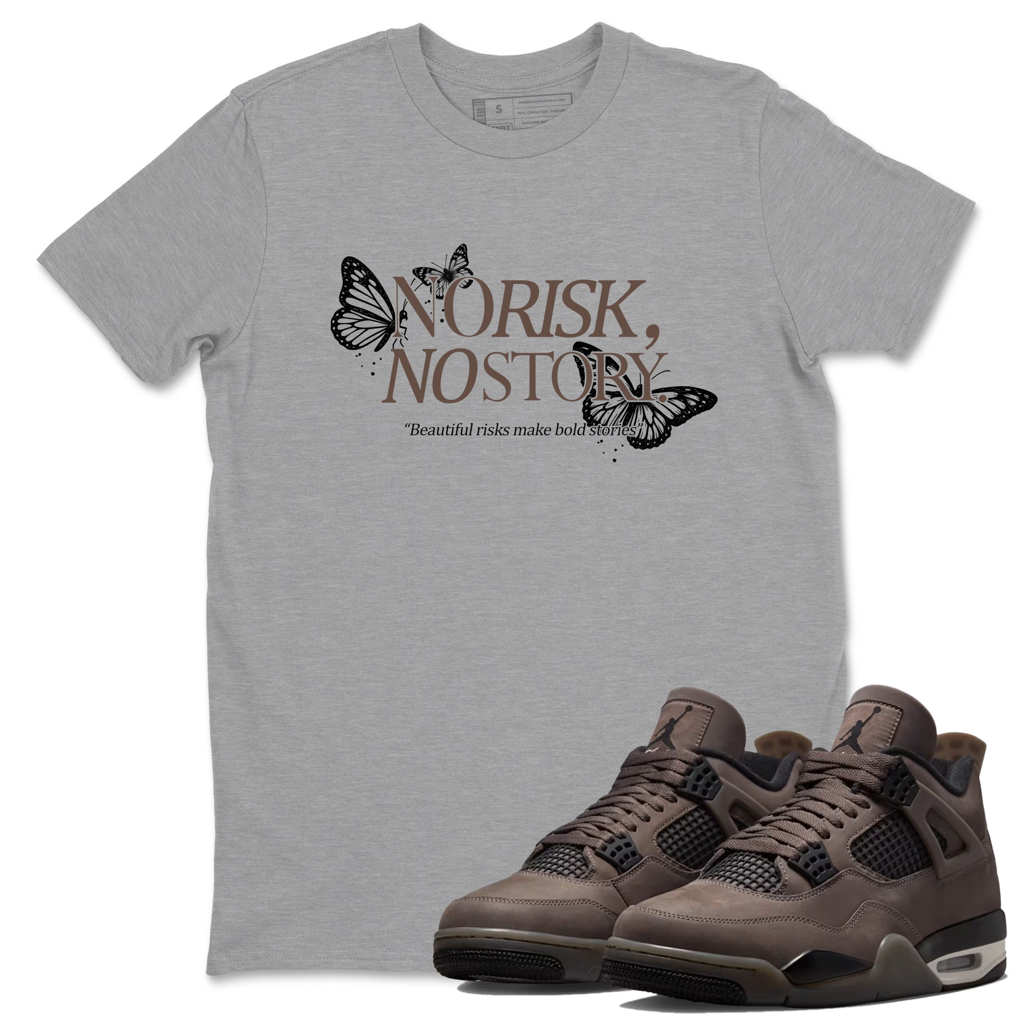 Sneaker match tees  Sneaker Tees To Match Air Jordan 4 Cave Stone Shoes  No Risk No Story Tee Heather Grey 1