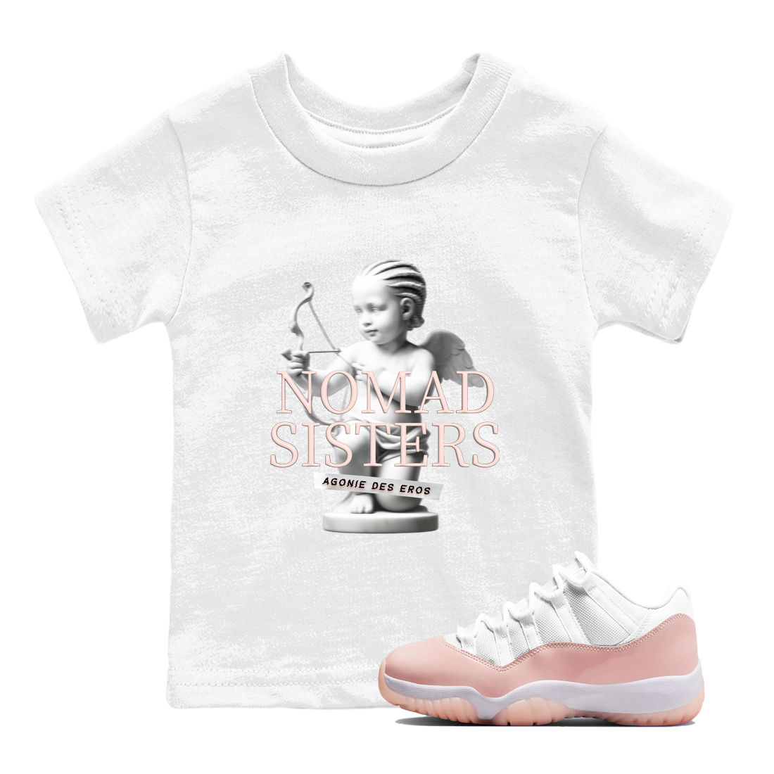 Air Jordan 11 Retro Legend Pink shirts to match jordans Nomad Sisters sneaker match tees Air Jordan 11 Legend Pink Drip Gear Zone streetwear brand Baby and Youth White 1 cotton tee