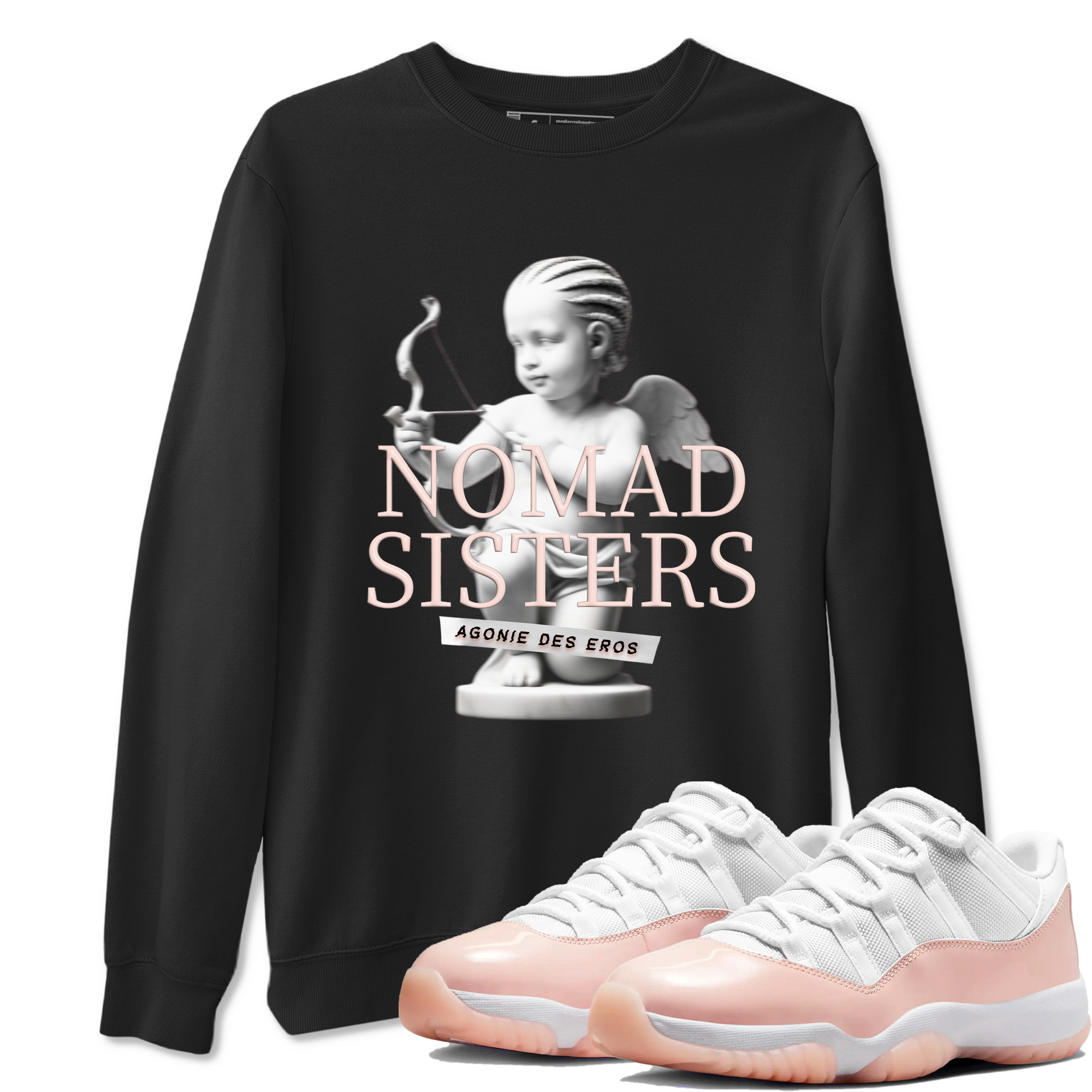 Air Jordan 11 Retro Legend Pink shirts to match jordans Nomad Sisters sneaker match tees Air Jordan 11 Legend Pink Drip Gear Zone streetwear brand Black 1 unisex cotton tee