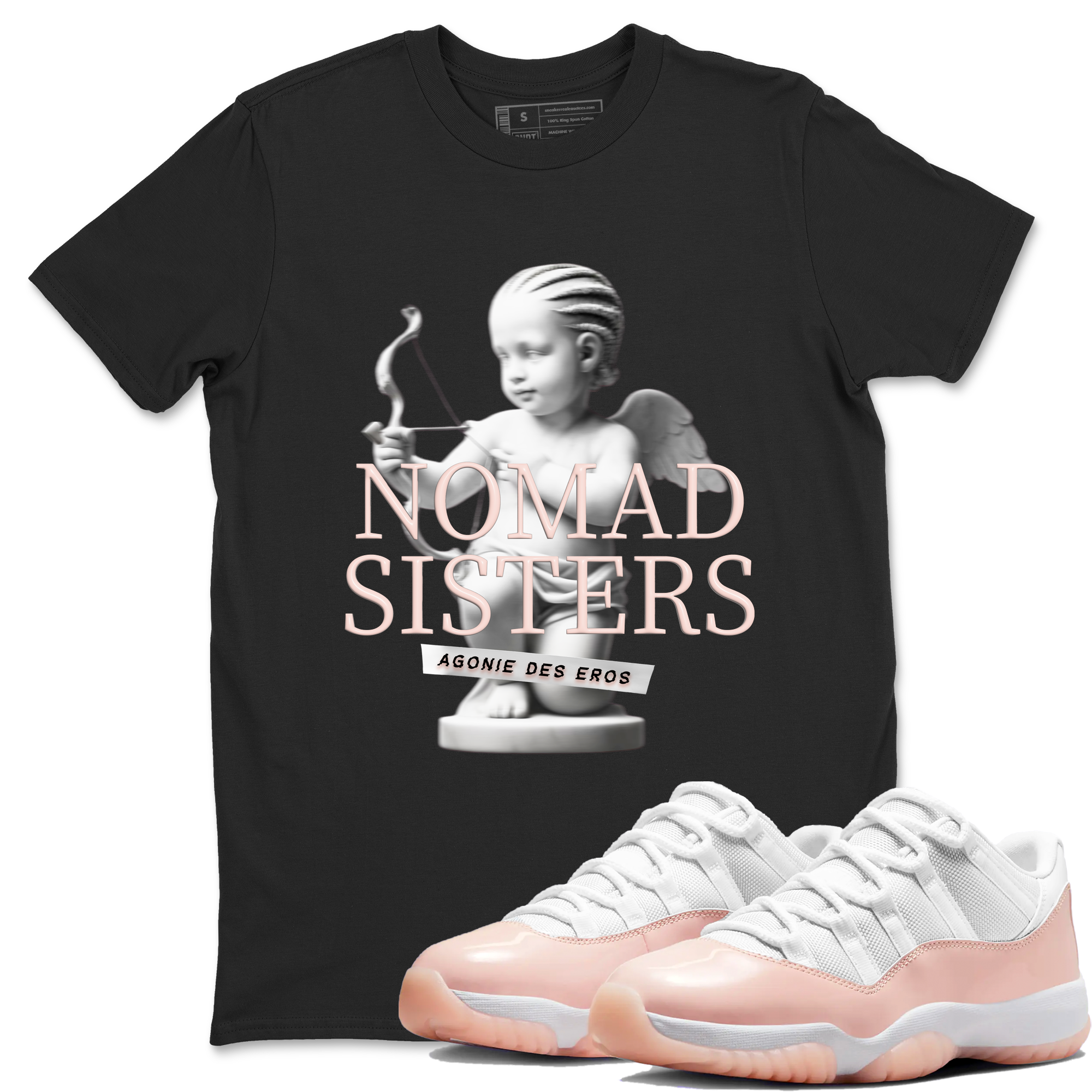 Air Jordan 11 Retro Legend Pink shirts to match jordans Nomad Sisters sneaker match tees Air Jordan 11 Legend Pink Drip Gear Zone streetwear brand Black 1 unisex cotton tee