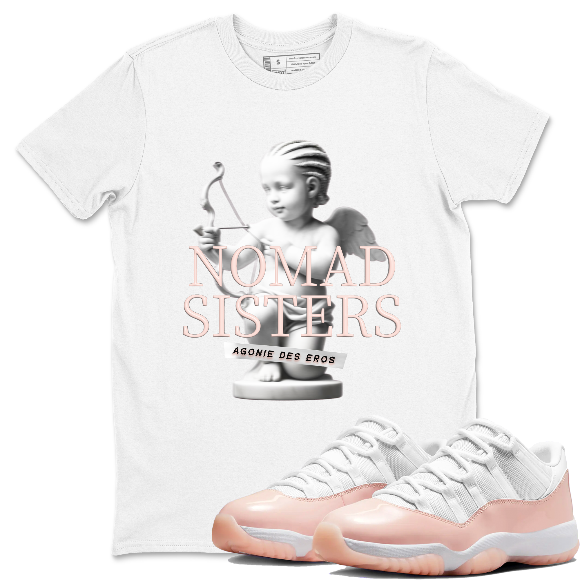 Air Jordan 11 Retro Legend Pink shirts to match jordans Nomad Sisters sneaker match tees Air Jordan 11 Legend Pink Drip Gear Zone streetwear brand White 1 unisex cotton tee