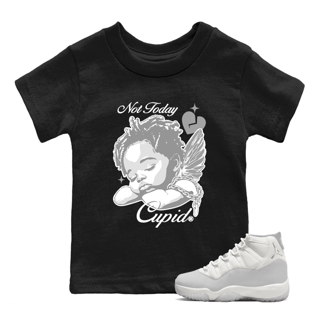 Sneaker match tees  Sneaker Tees To Match Air Jordan 11 Grand Finale Shoes  Not Today Cupid Kids T-Shirt Black 1
