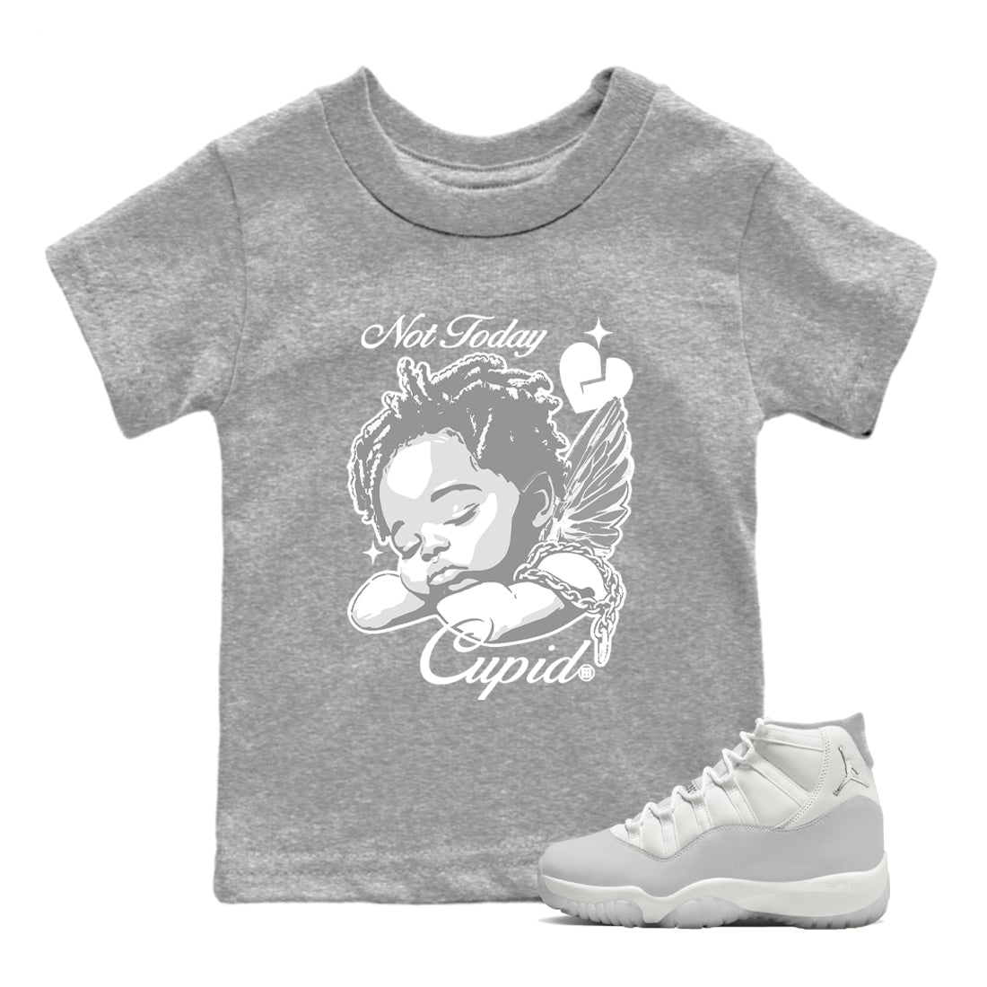 Sneaker match tees  Sneaker Tees To Match Air Jordan 11 Grand Finale Shoes  Not Today Cupid Kids T-Shirt Heather Grey 1