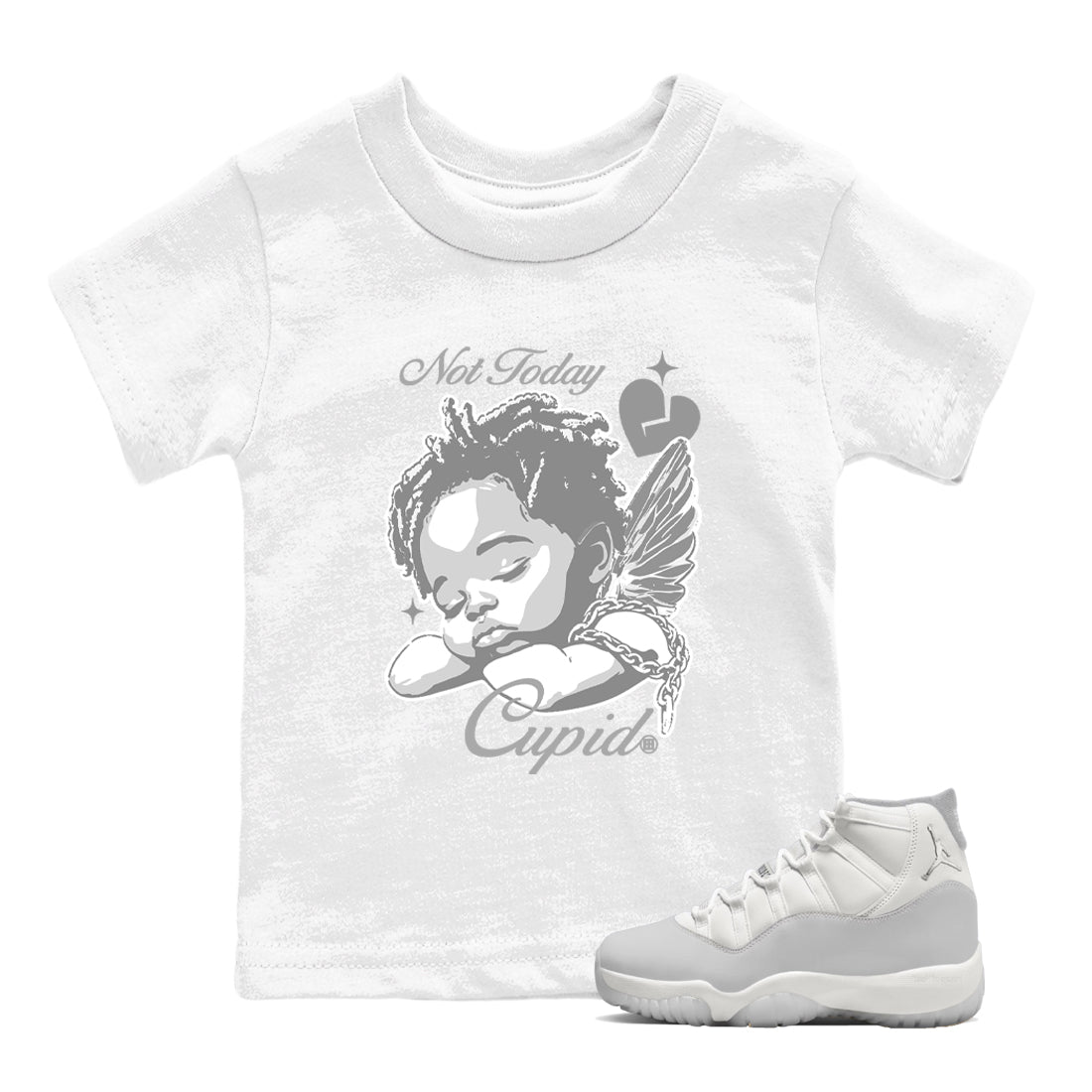 Sneaker match tees  Sneaker Tees To Match Air Jordan 11 Grand Finale Shoes  Not Today Cupid Kids T-Shirt White 1