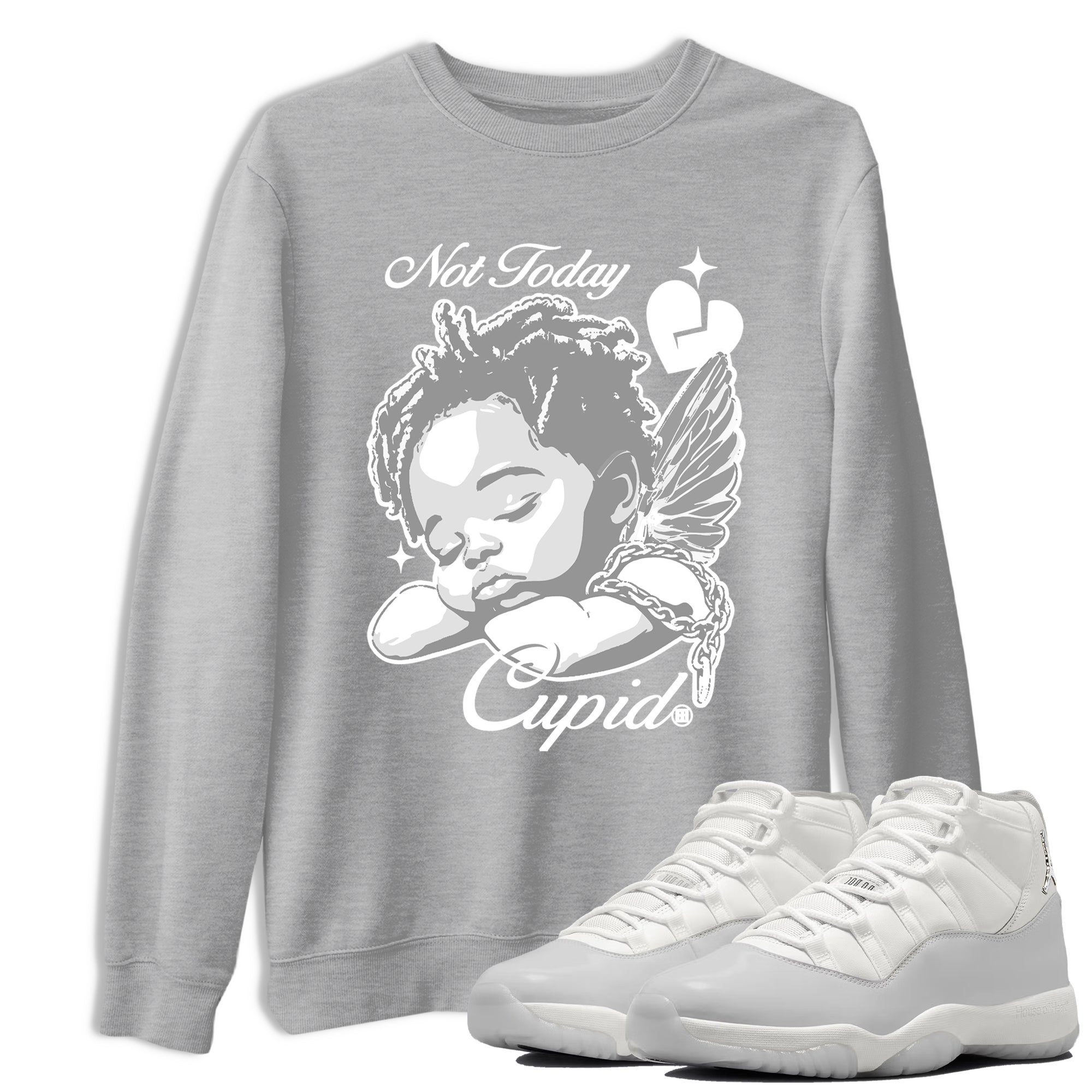 Sneaker match tees  Sneaker Tees To Match Air Jordan 11 Grand Finale Shoes  Not Today Cupid Tee Heather Grey 1