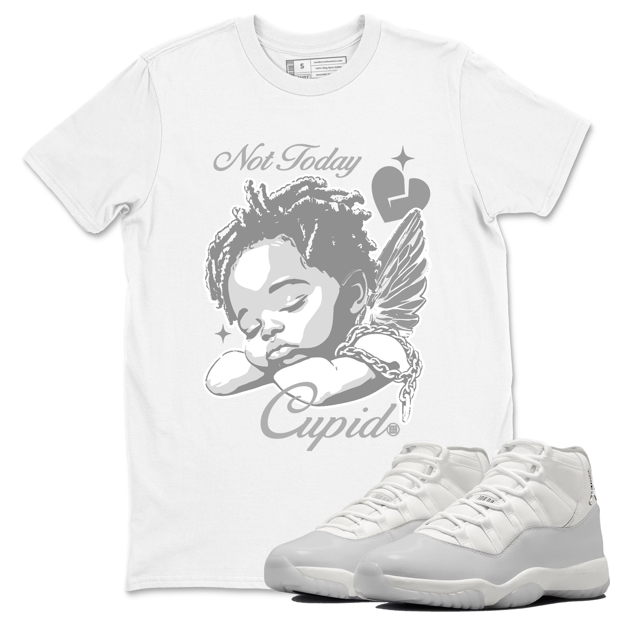 Sneaker match tees  Sneaker Tees To Match Air Jordan 11 Grand Finale Shoes  Not Today Cupid Tee White 1