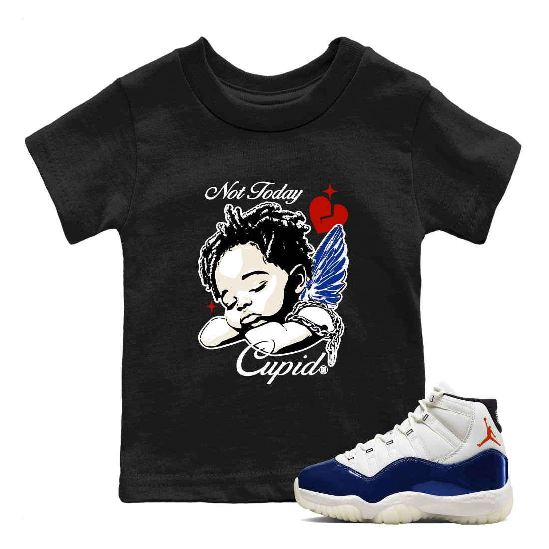 Sneaker Threads  Sneaker Tees To Match Air Jordan 11 Rare Air  Not Today Cupid Youth Graphic Tee Black 1. Perfect for Jordan releases 2025 colorways.