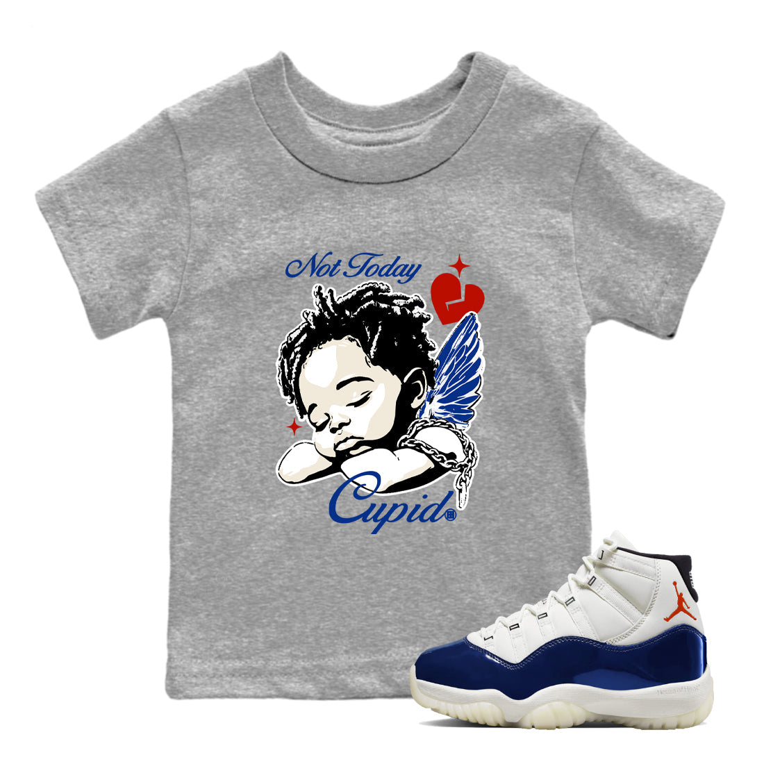 Sneaker Threads  Sneaker Tees To Match Air Jordan 11 Rare Air  Not Today Cupid Youth Graphic Tee Heather Grey 1. Perfect for Jordan releases 2025 colorways.