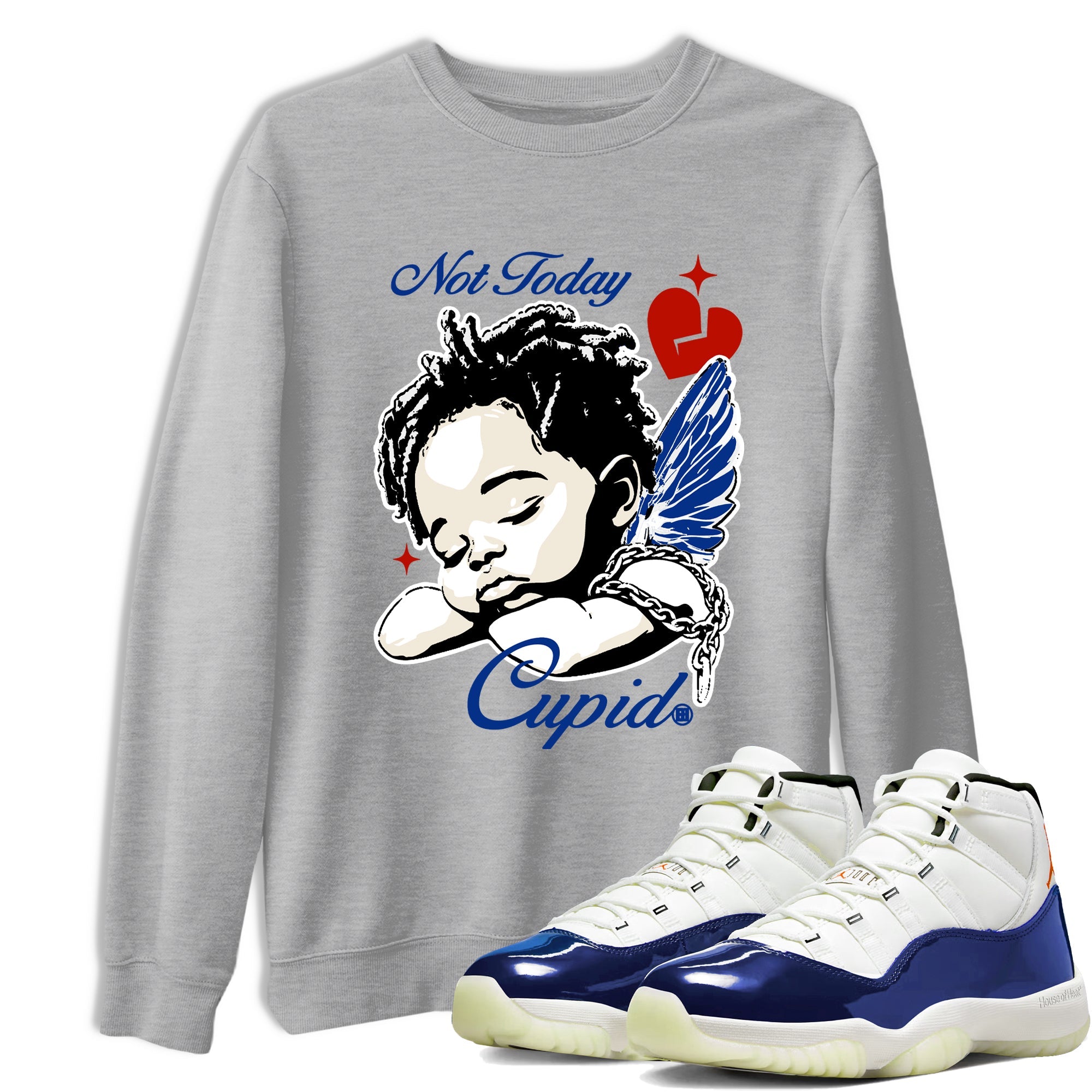 Sneaker Threads  Sneaker Tees To Match Air Jordan 11 Rare Air  Not Today Cupid Graphic Tee Heather Grey 1. Perfect for Jordan releases 2025 colorways.