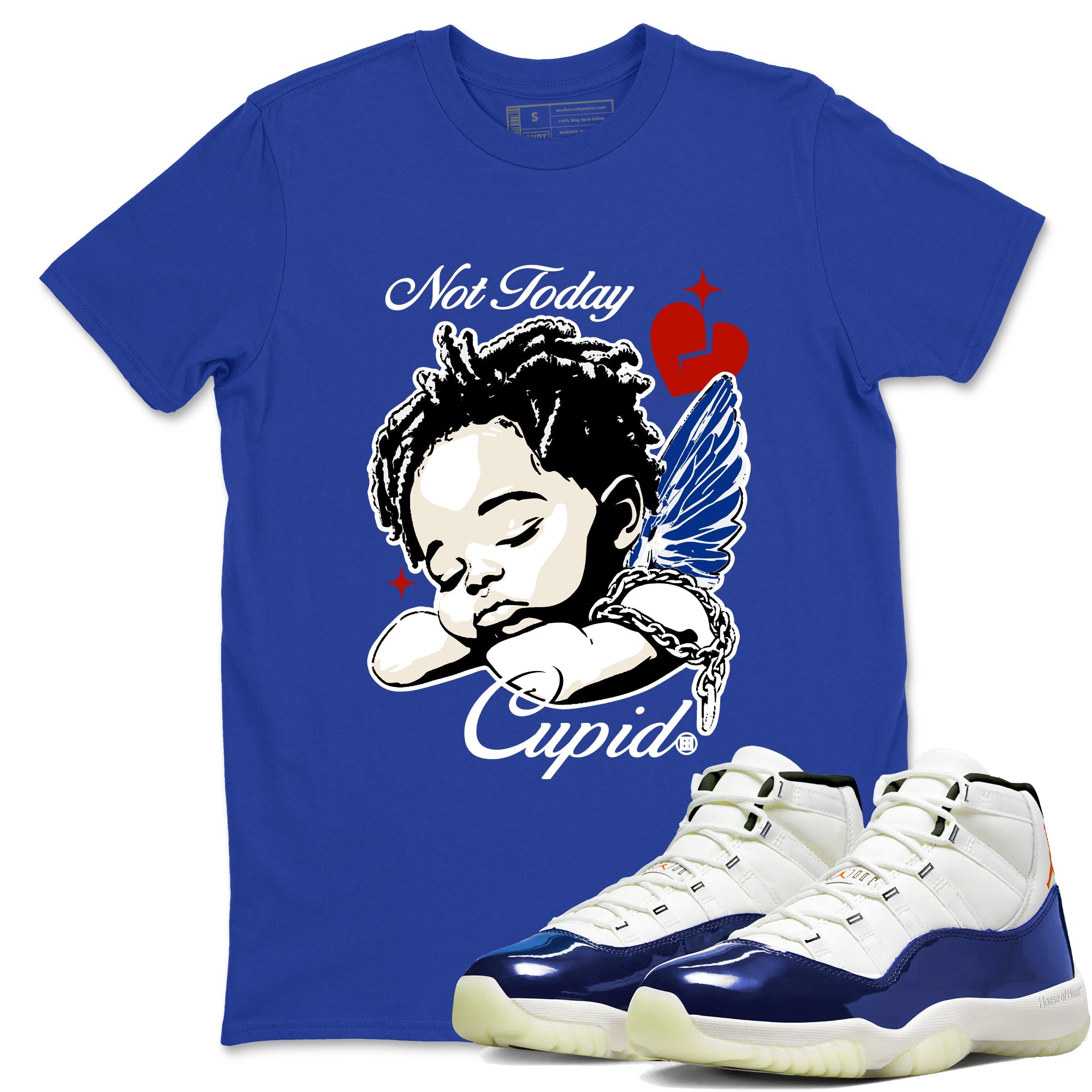 Sneaker Threads  Sneaker Tees To Match Air Jordan 11 Rare Air  Not Today Cupid Graphic Tee Royal Blue 1. Perfect for Jordan releases 2025 colorways.