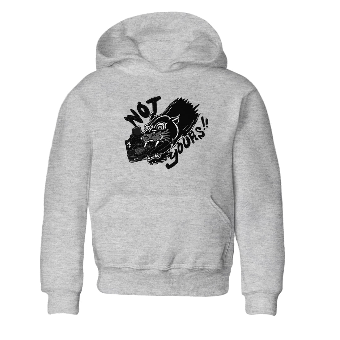 5s Black Cat shirts to match jordans Not Yours sneaker match tees Air Jordan 5 Black Cat Drip Gear Zone Youth Baby Heather Grey 2 crew neck shirts