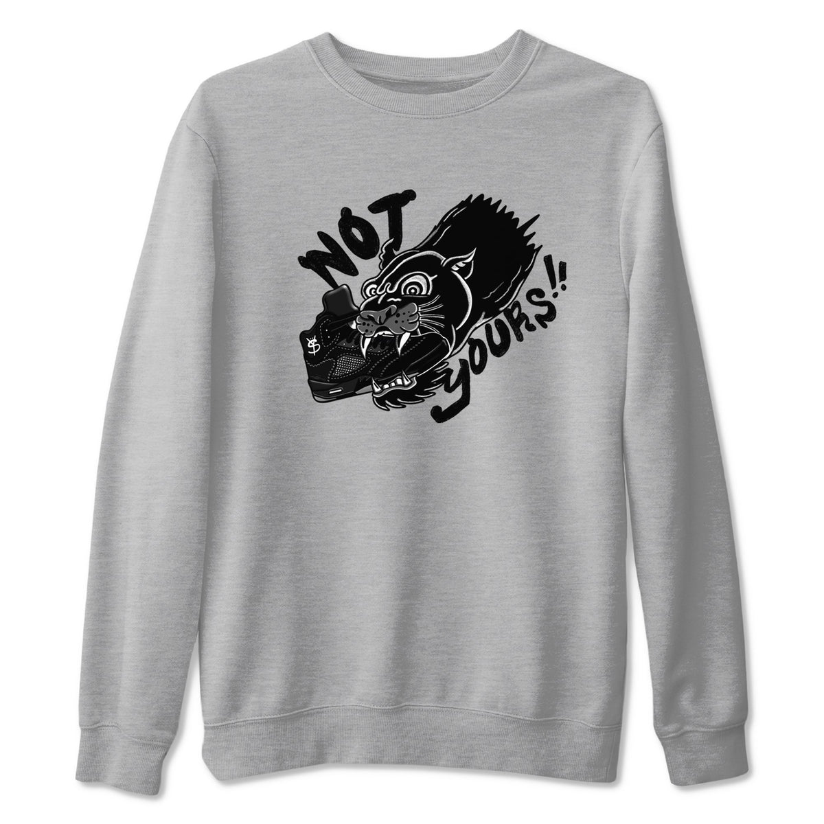 5s Black Cat shirts to match jordans Not Yours sneaker match tees Air Jordan 5 Black Cat Drip Gear Zone unisex cotton Heather Grey 2 crew neck shirts