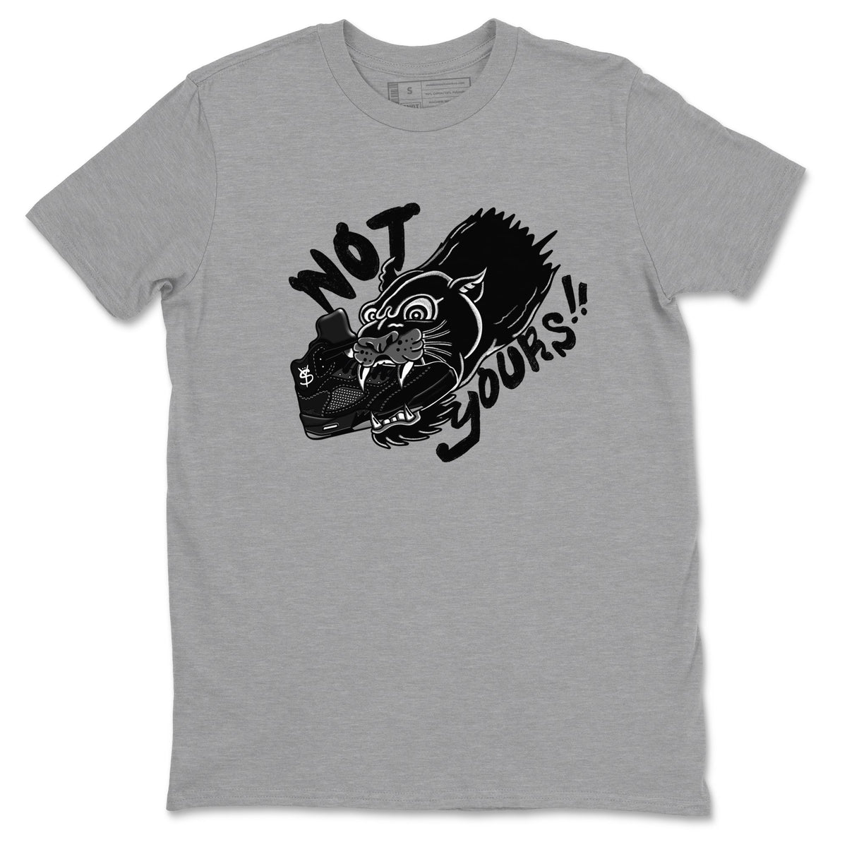 5s Black Cat shirts to match jordans Not Yours sneaker match tees Air Jordan 5 Black Cat Drip Gear Zone unisex cotton Heather Grey 2 crew neck shirts