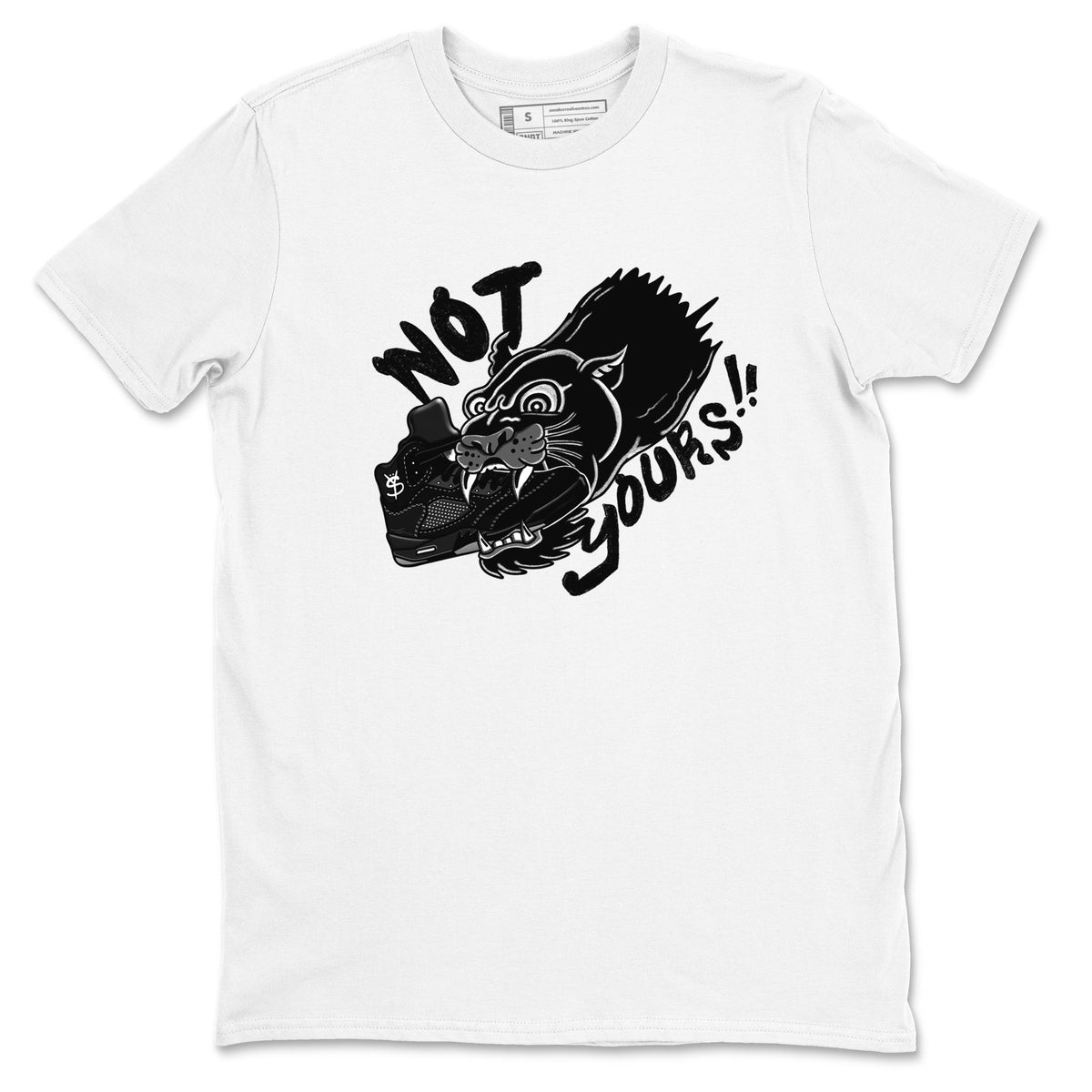 5s Black Cat shirts to match jordans Not Yours sneaker match tees Air Jordan 5 Black Cat Drip Gear Zone unisex cotton White 2 crew neck shirts