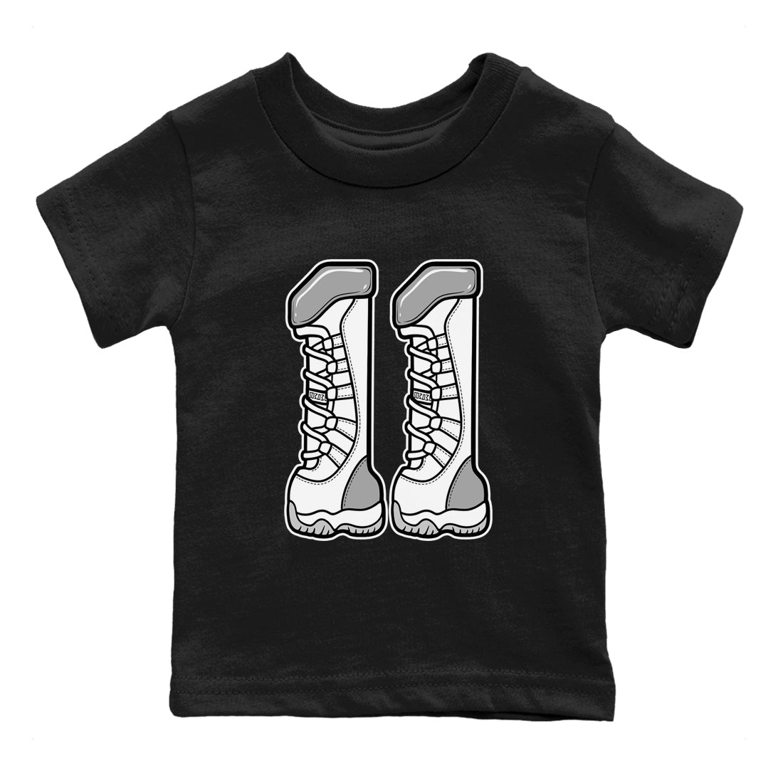 11s Grand Finale Sneaker match tees  Sneaker Tees To Match Jordan 11 Grand Finale Sneakers  Number 11 Kids Graphic T-Shirt Black 2